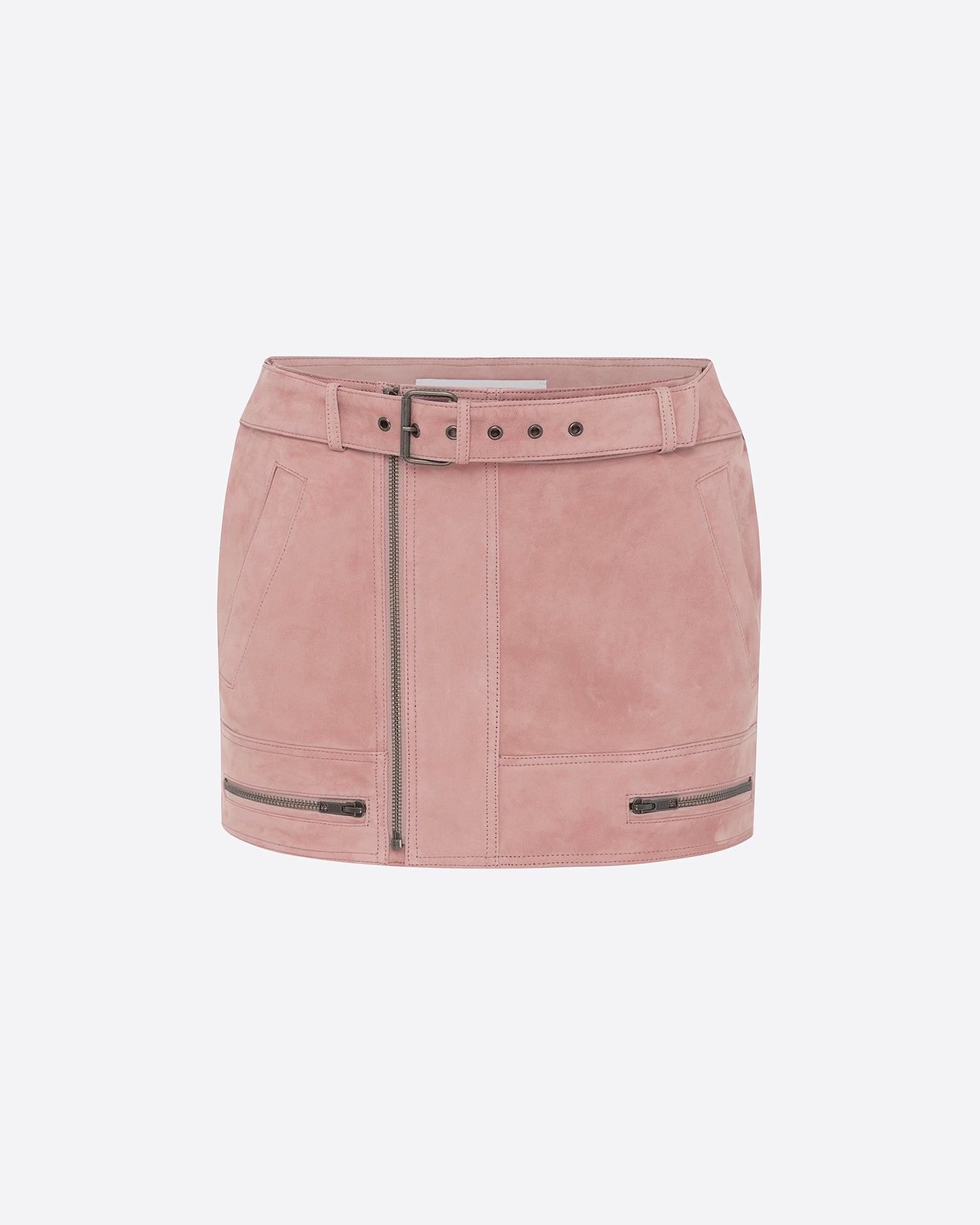 Biker Mini Skirt in Suede