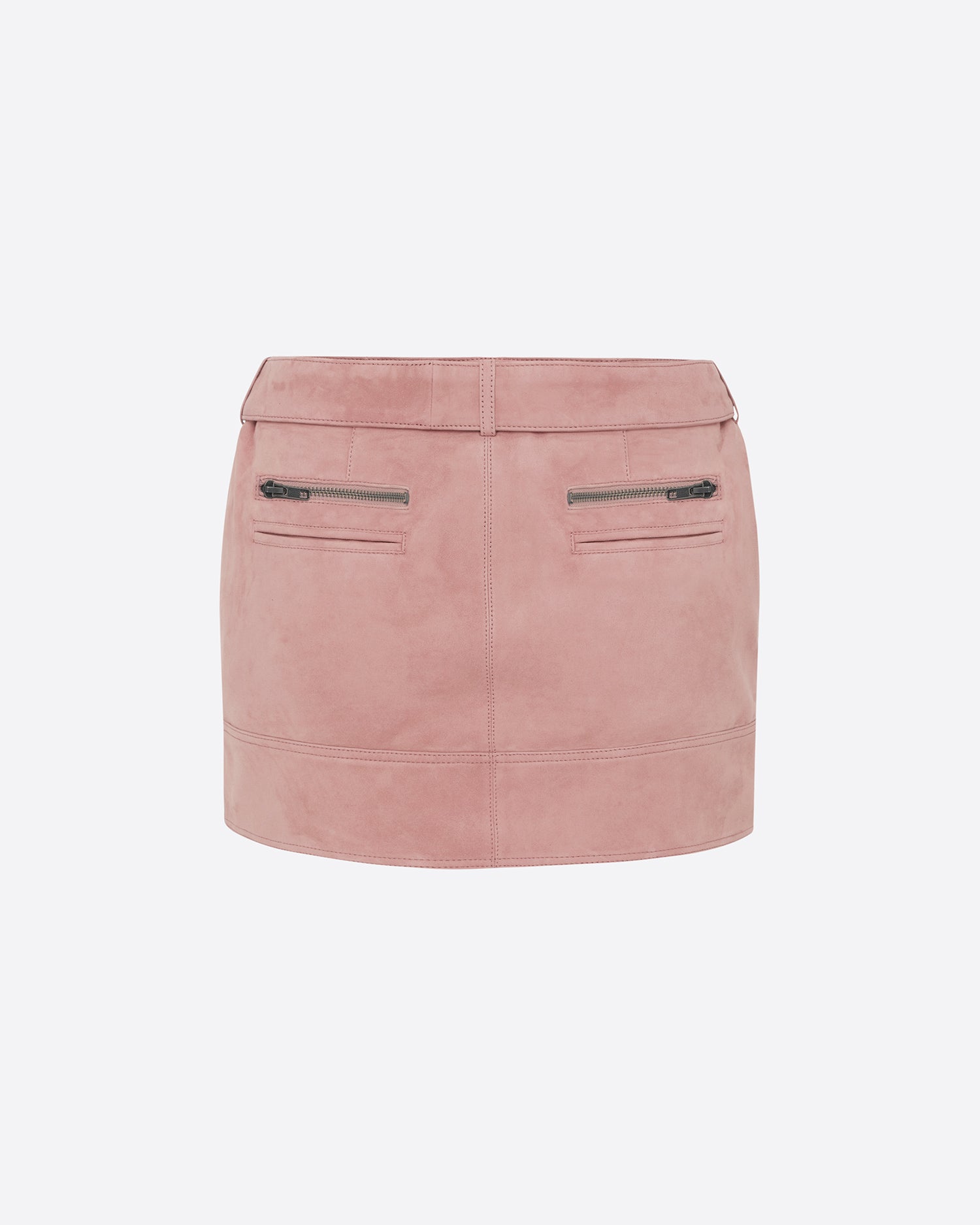 Biker Mini Skirt in Suede