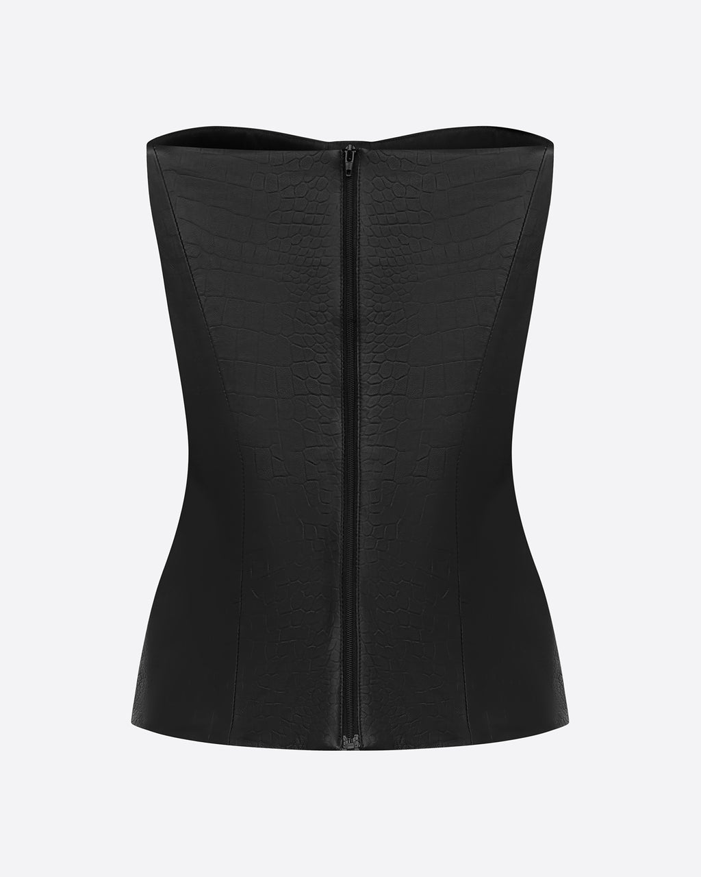 Longline Corset in Embossed Leather