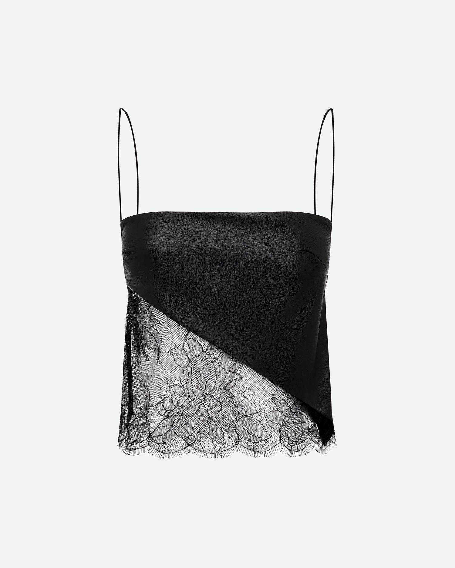 Camisole Top in Leather & Lace