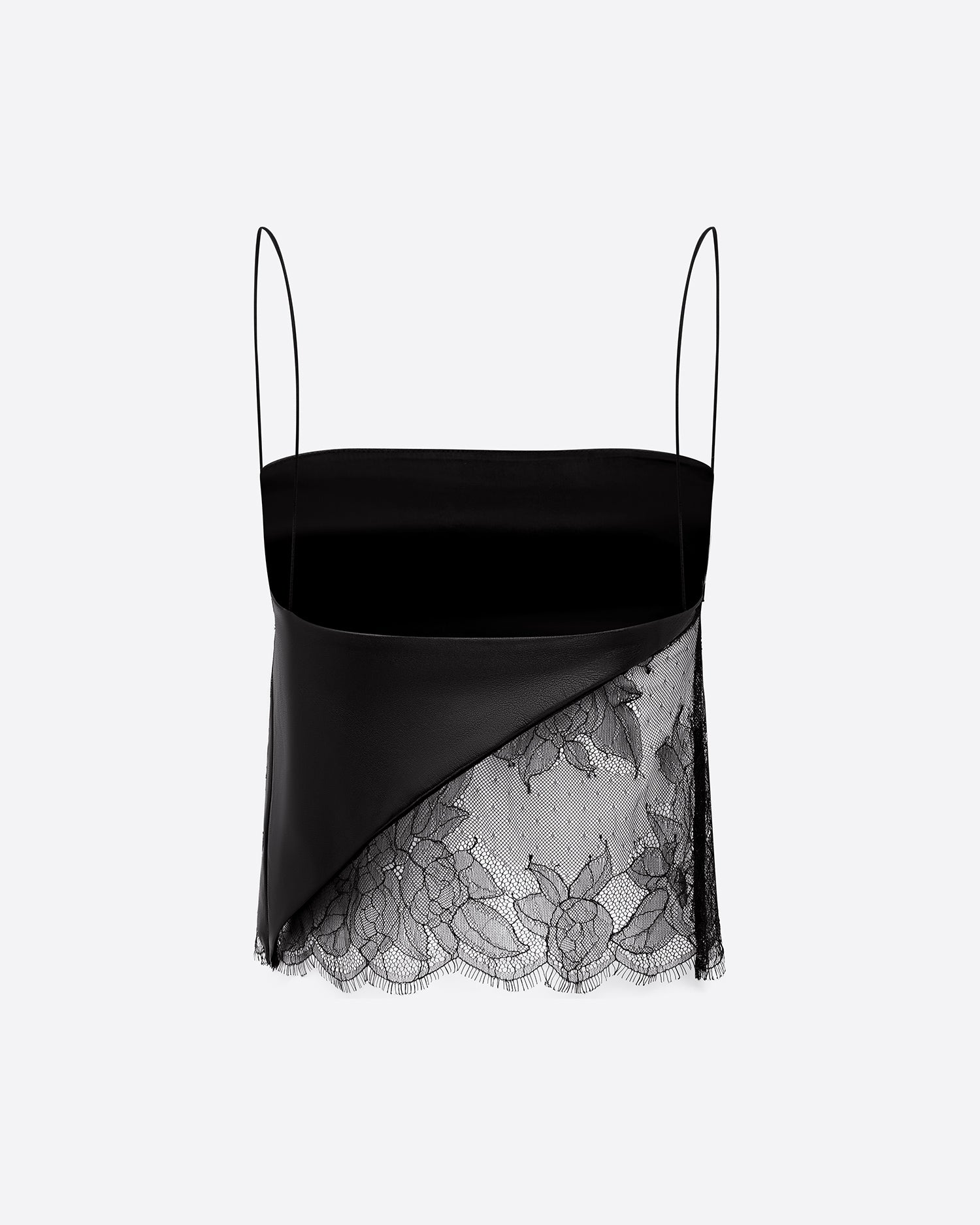 Camisole Top in Leather & Lace