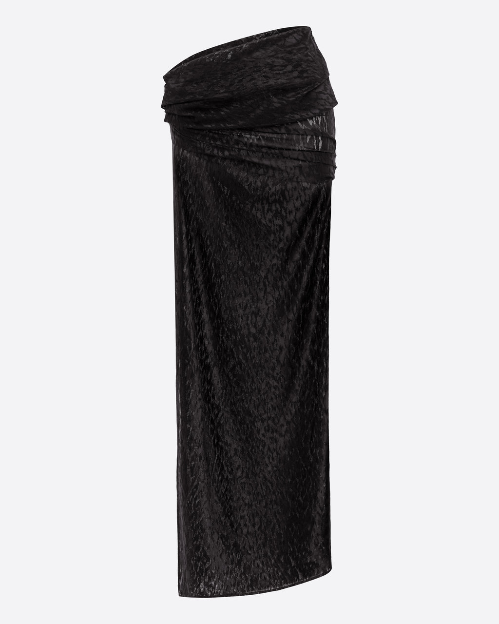Asymmetric Drape Skirt in Leopard Lace