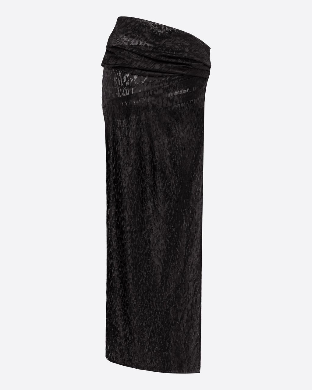 Asymmetric Drape Skirt in Leopard Lace