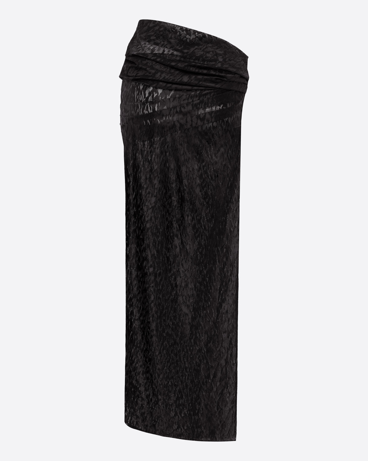Asymmetric Drape Skirt in Leopard Lace