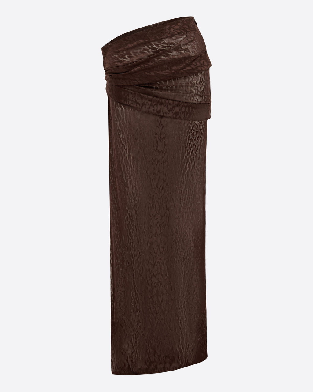Asymmetric Drape Skirt in Leopard Lace