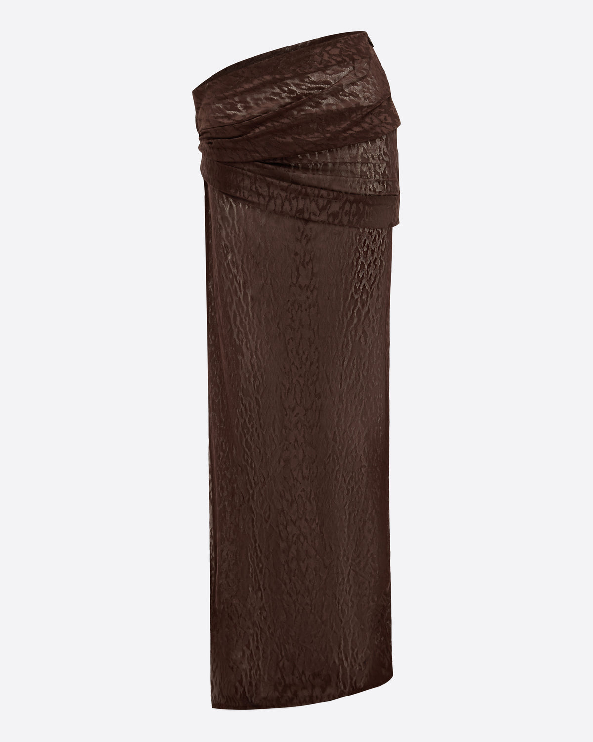 Asymmetric Drape Skirt in Leopard Lace