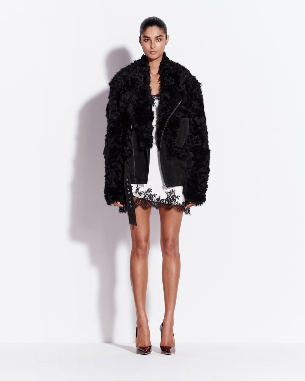 Biker Jacket in Shearling Suede