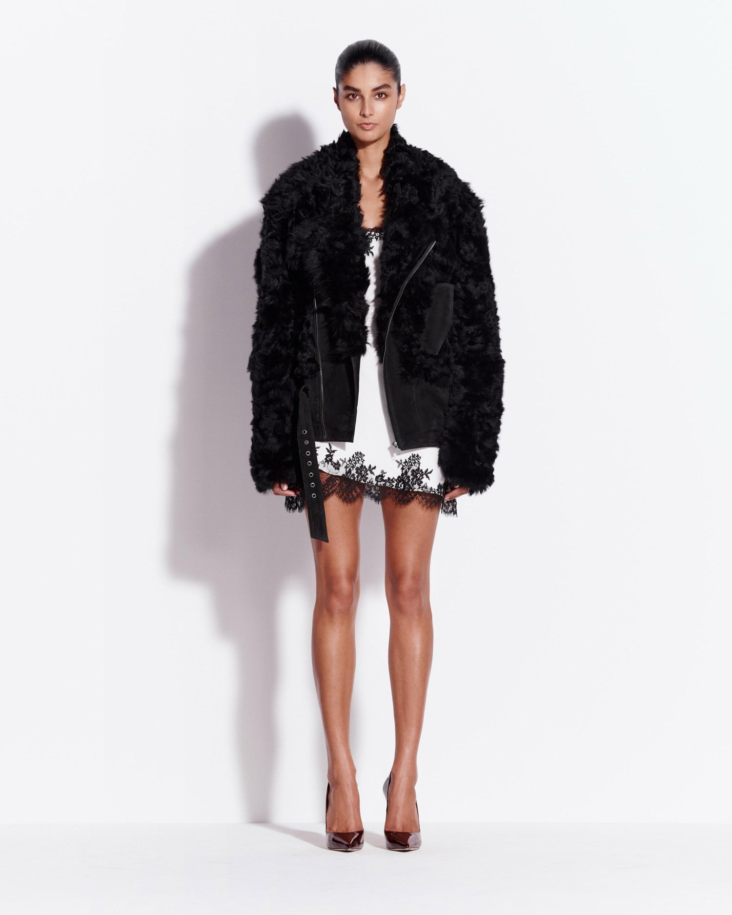 Biker Jacket in Shearling Suede