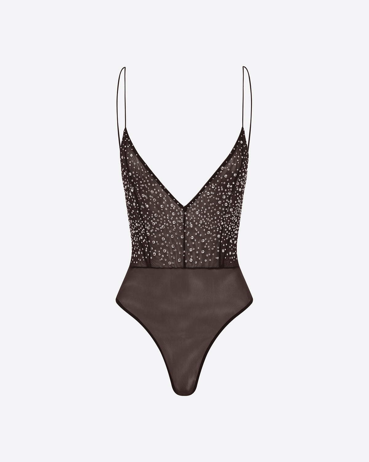 Bikini Bodysuit in Crystal Mesh
