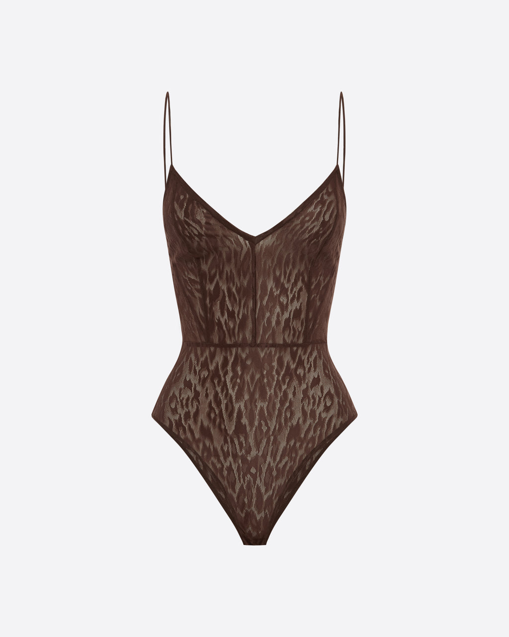 Bikini Bodysuit in Leopard Lace