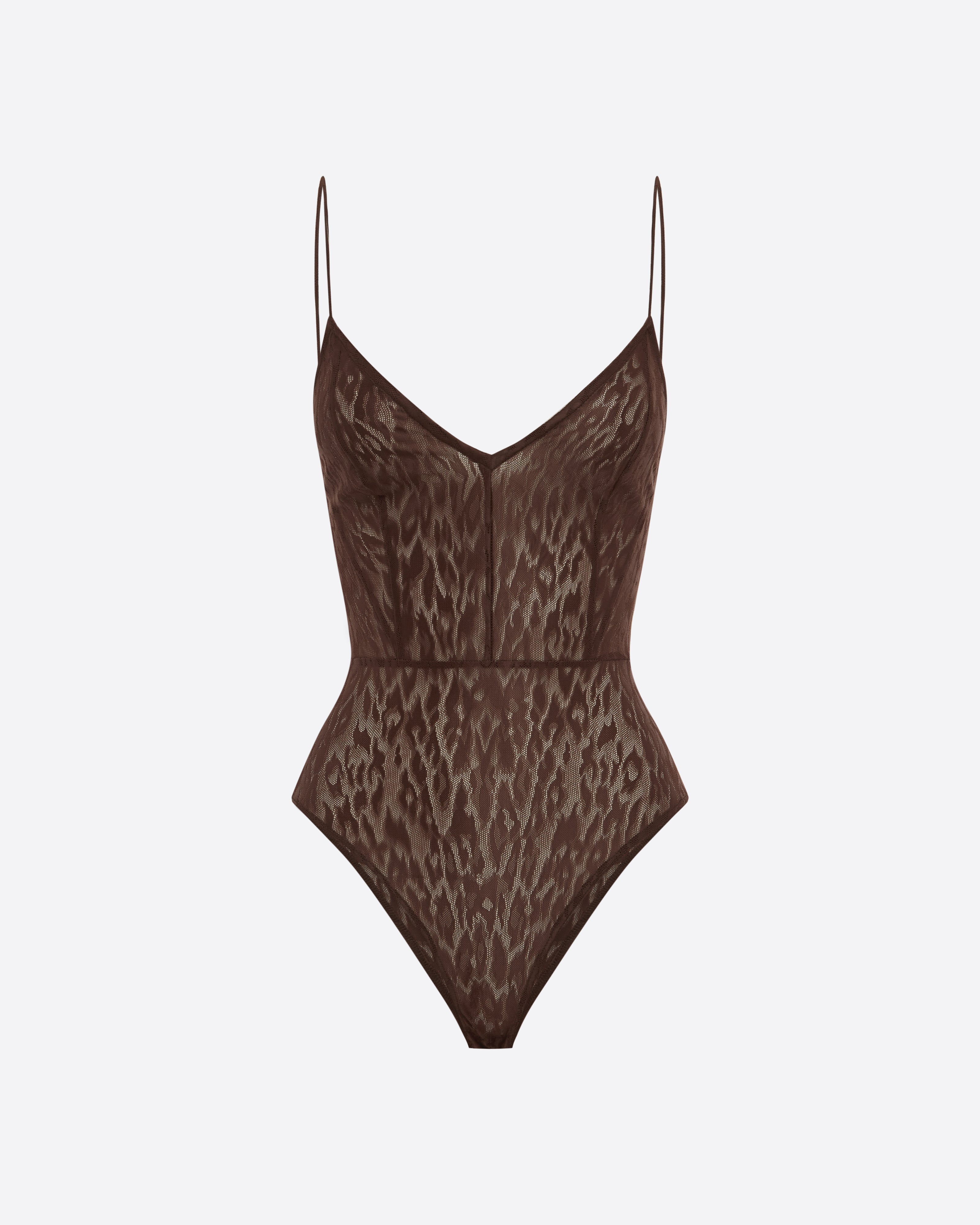Bikini Bodysuit in Leopard Lace