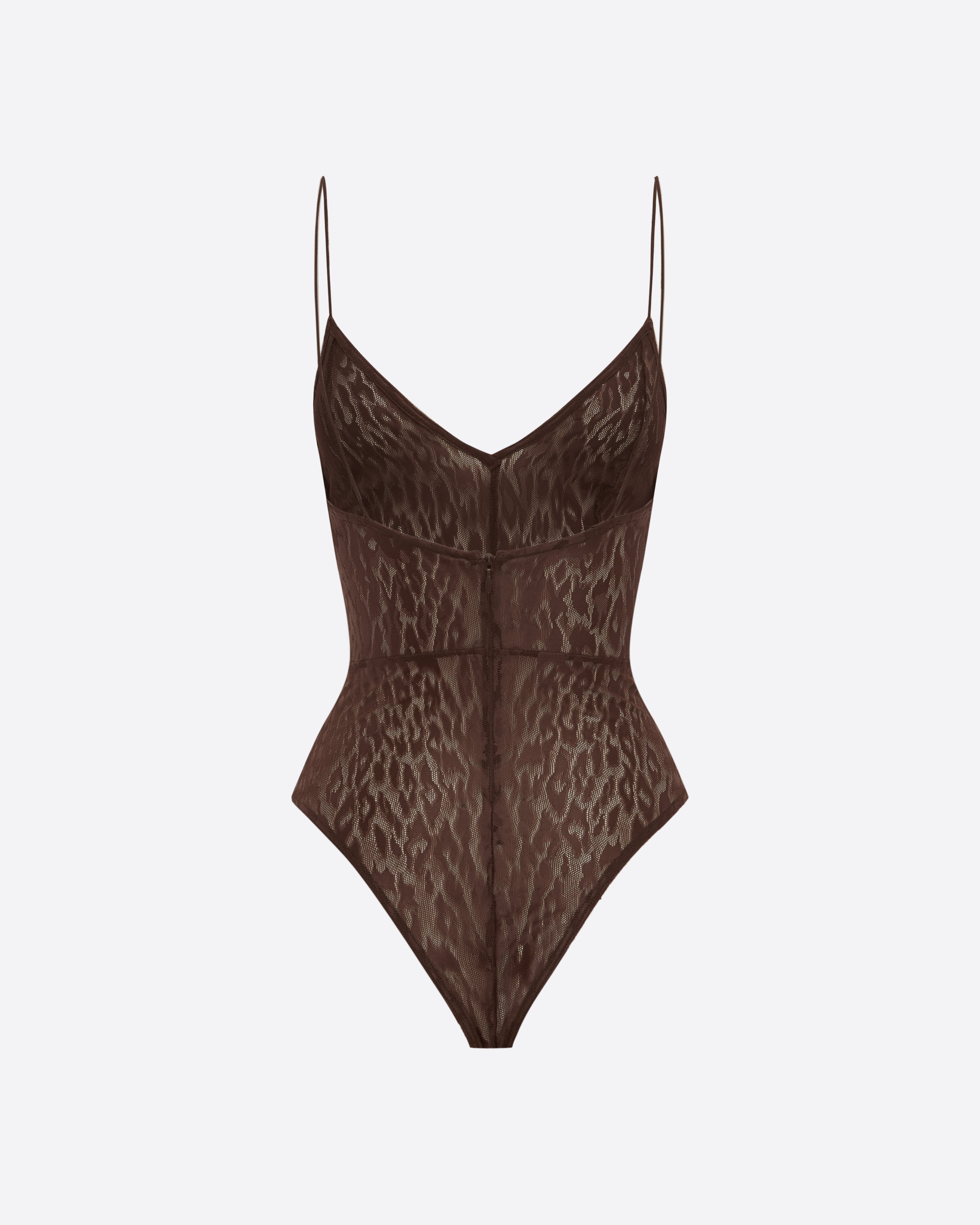 Bikini Bodysuit in Leopard Lace