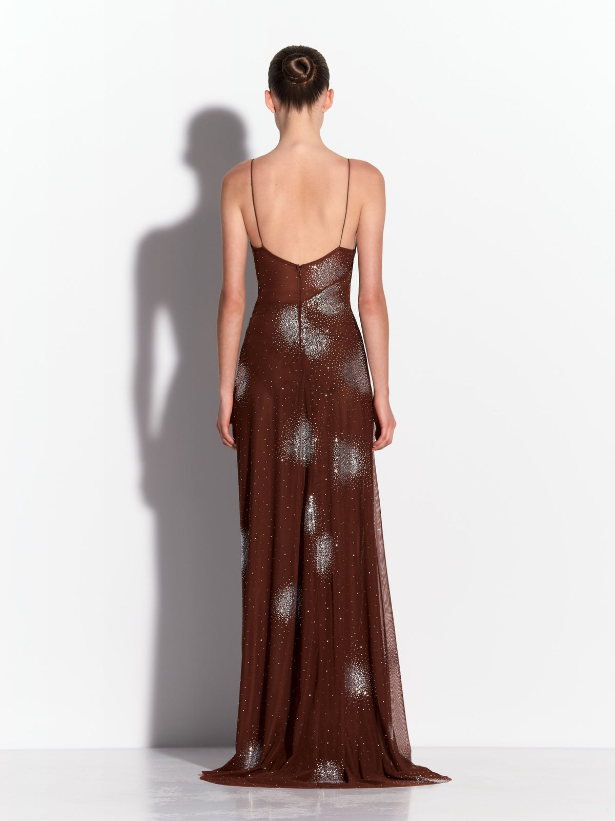 Bikini Drape Gown in Crystal Mesh