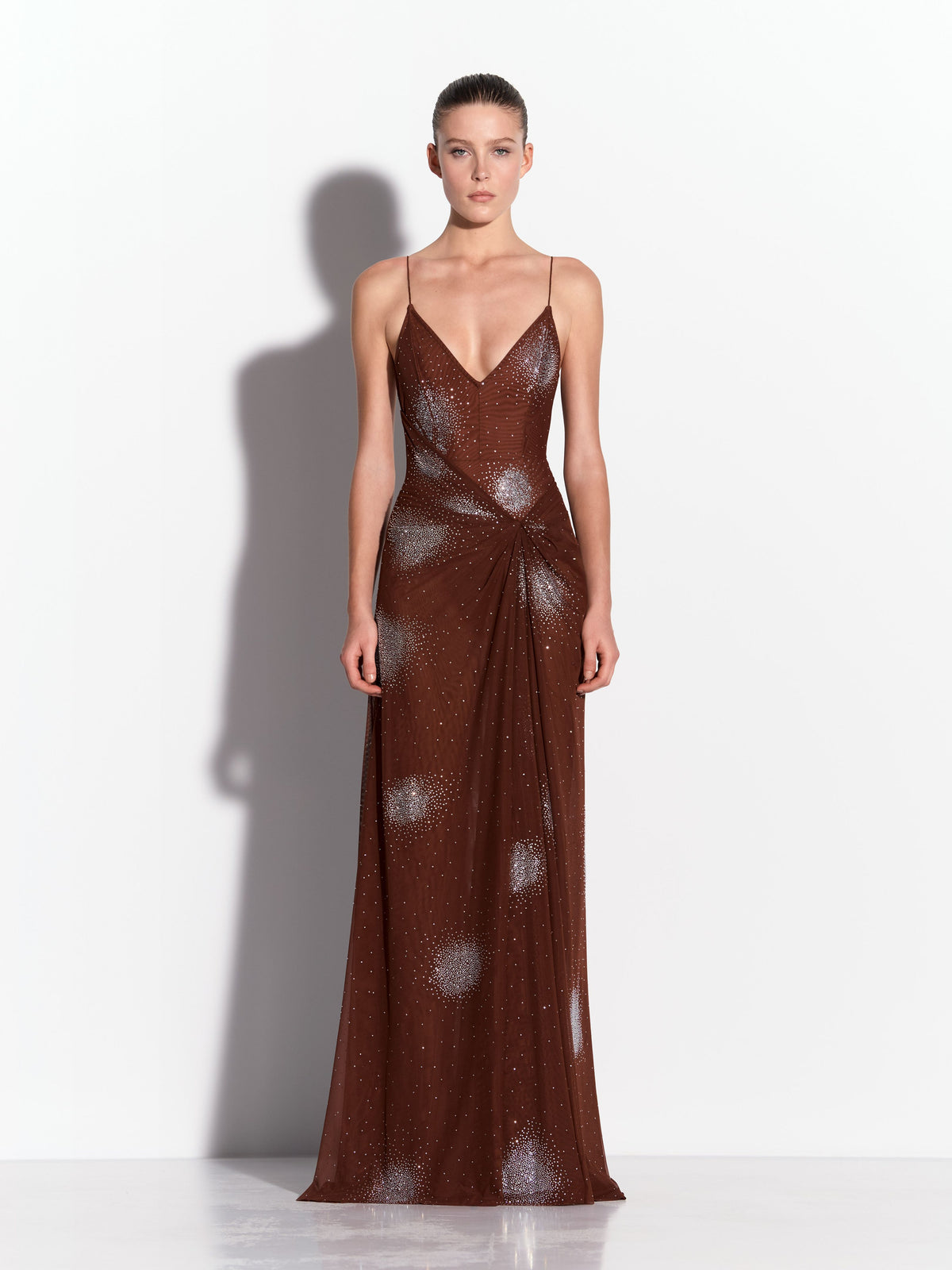 Bikini Drape Gown in Crystal Mesh