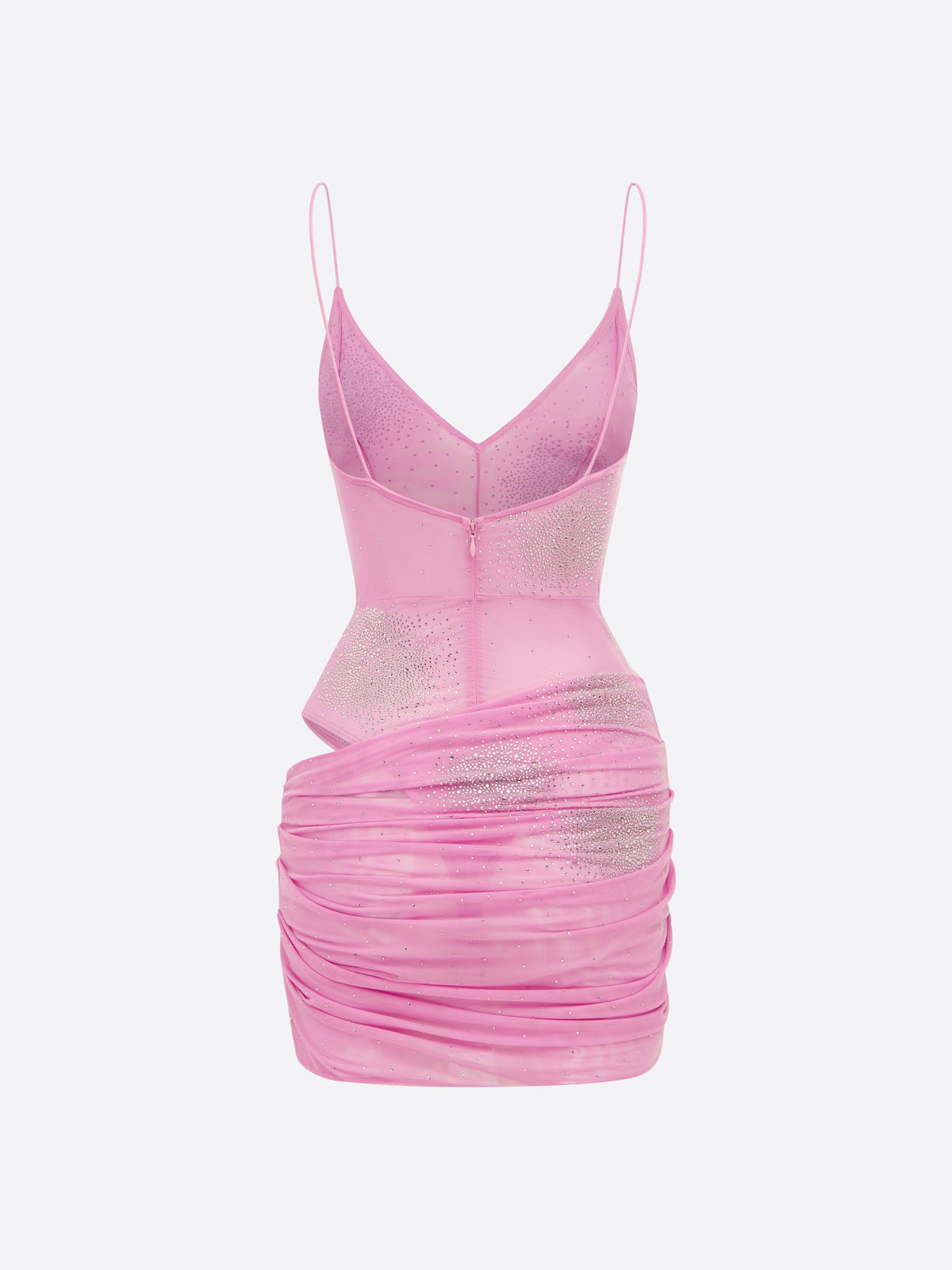 Bikini Drape Mini Dress in Crystal Mesh