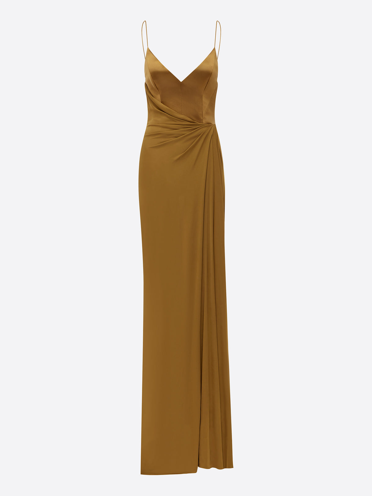 Bikini Draped Column in Duchess Satin & Jersey - d1858re27-bikini-draped-column-in-duchess-satin-jersey-bronze-11.jpg