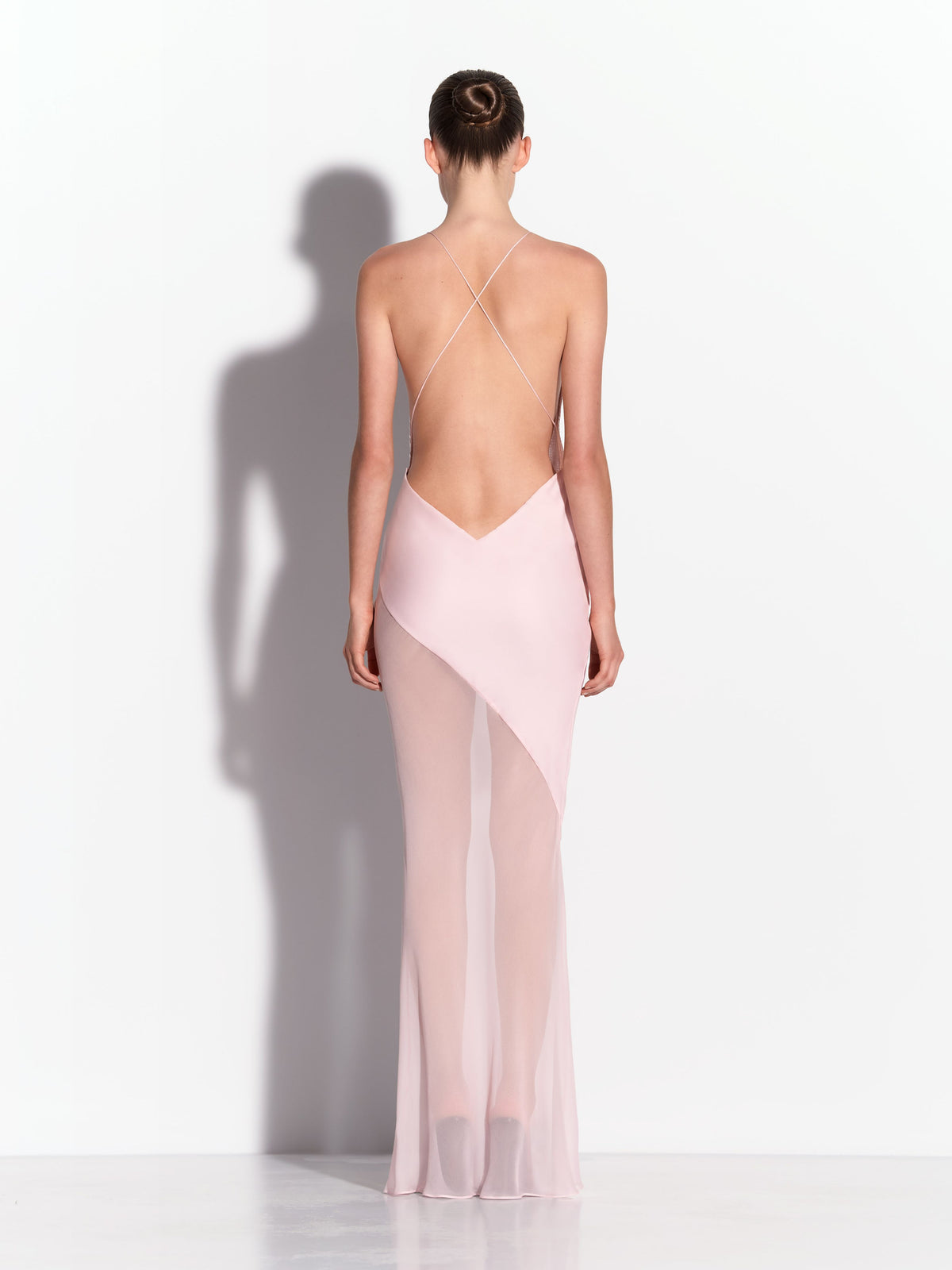 Bikini Wrap Gown in Sequin Mesh Georgette