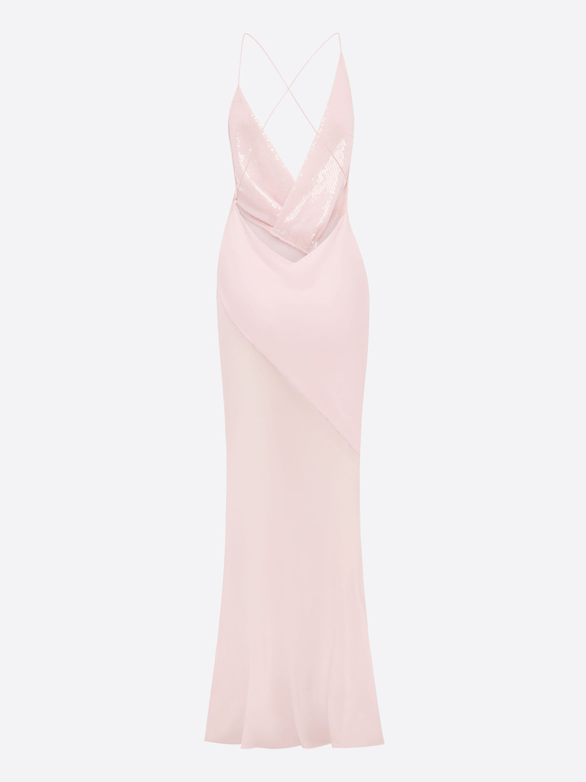 Bikini Wrap Gown in Sequin Mesh Georgette