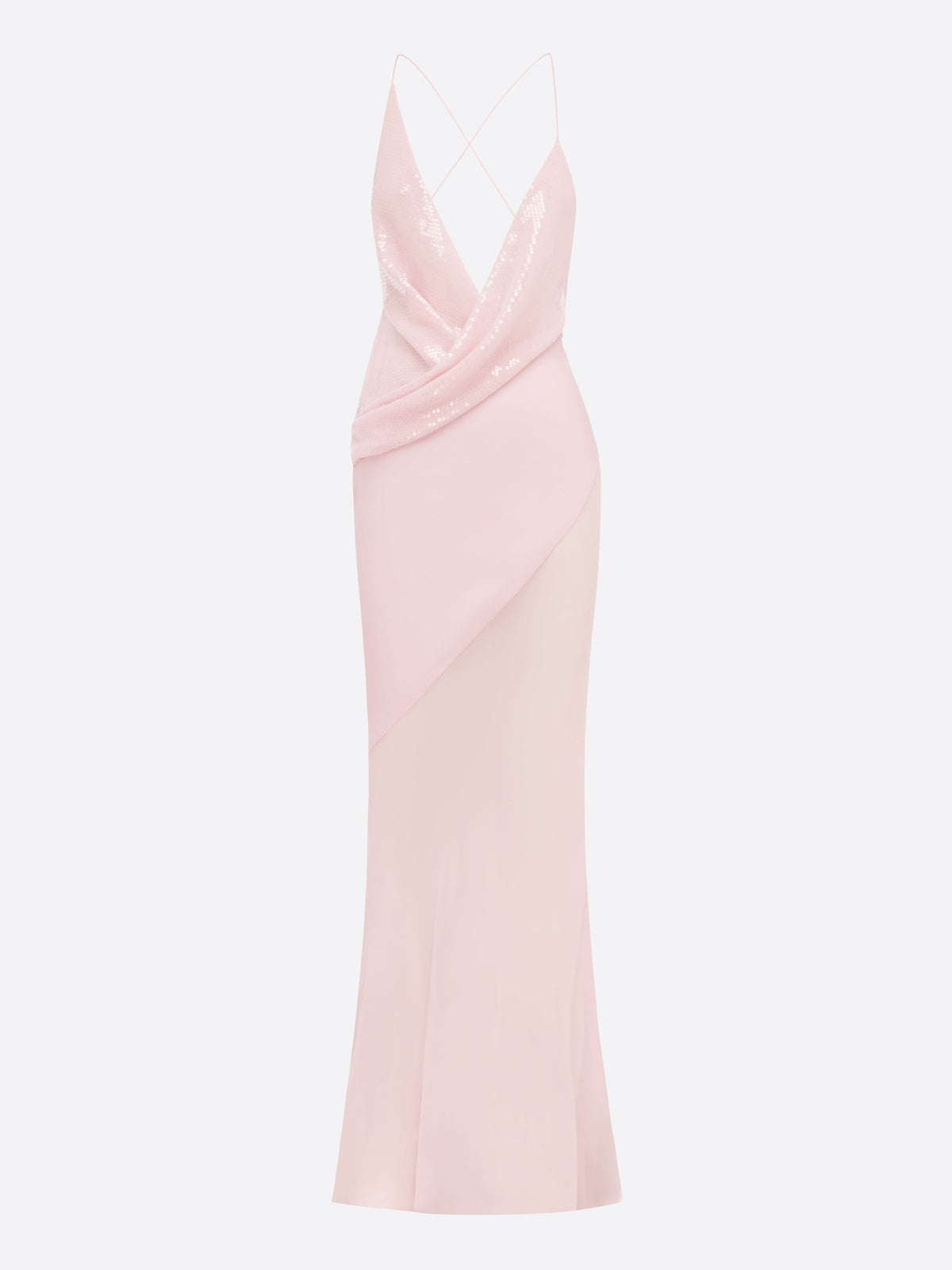 Bikini Wrap Gown in Sequin Mesh Georgette