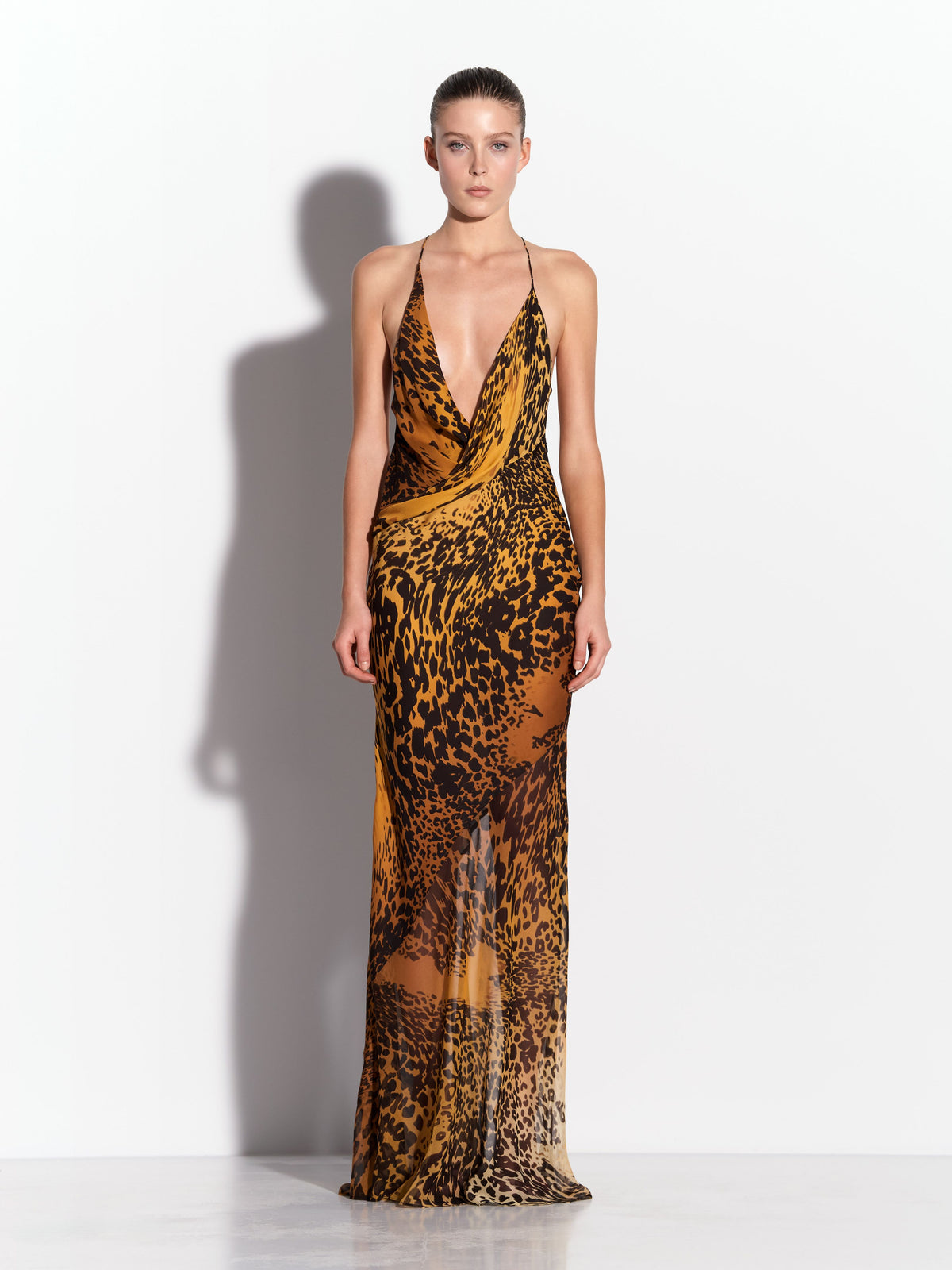 Bikini Wrap Gown in Silk Georgette