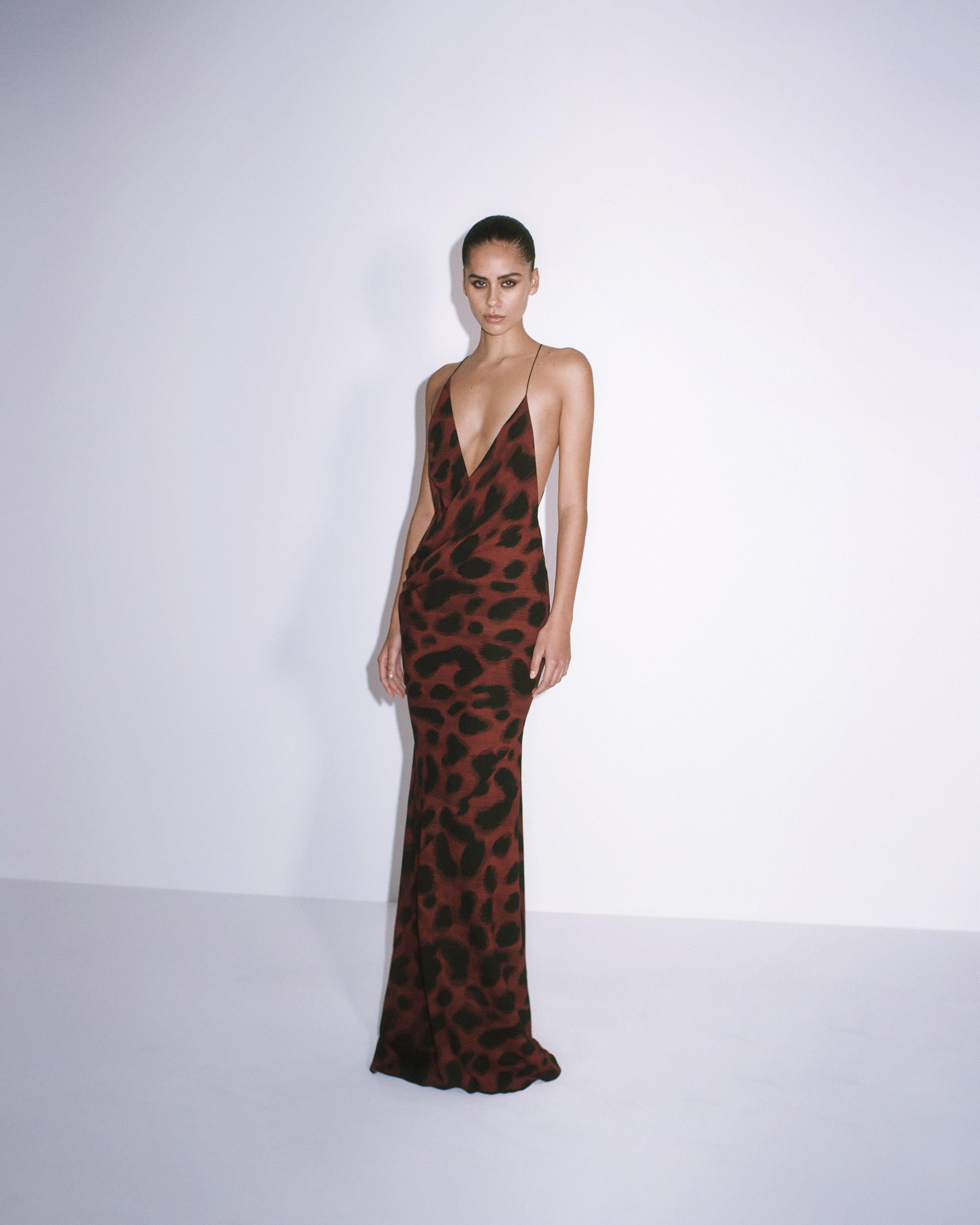 Bikini Wrap Gown in Silk Georgette