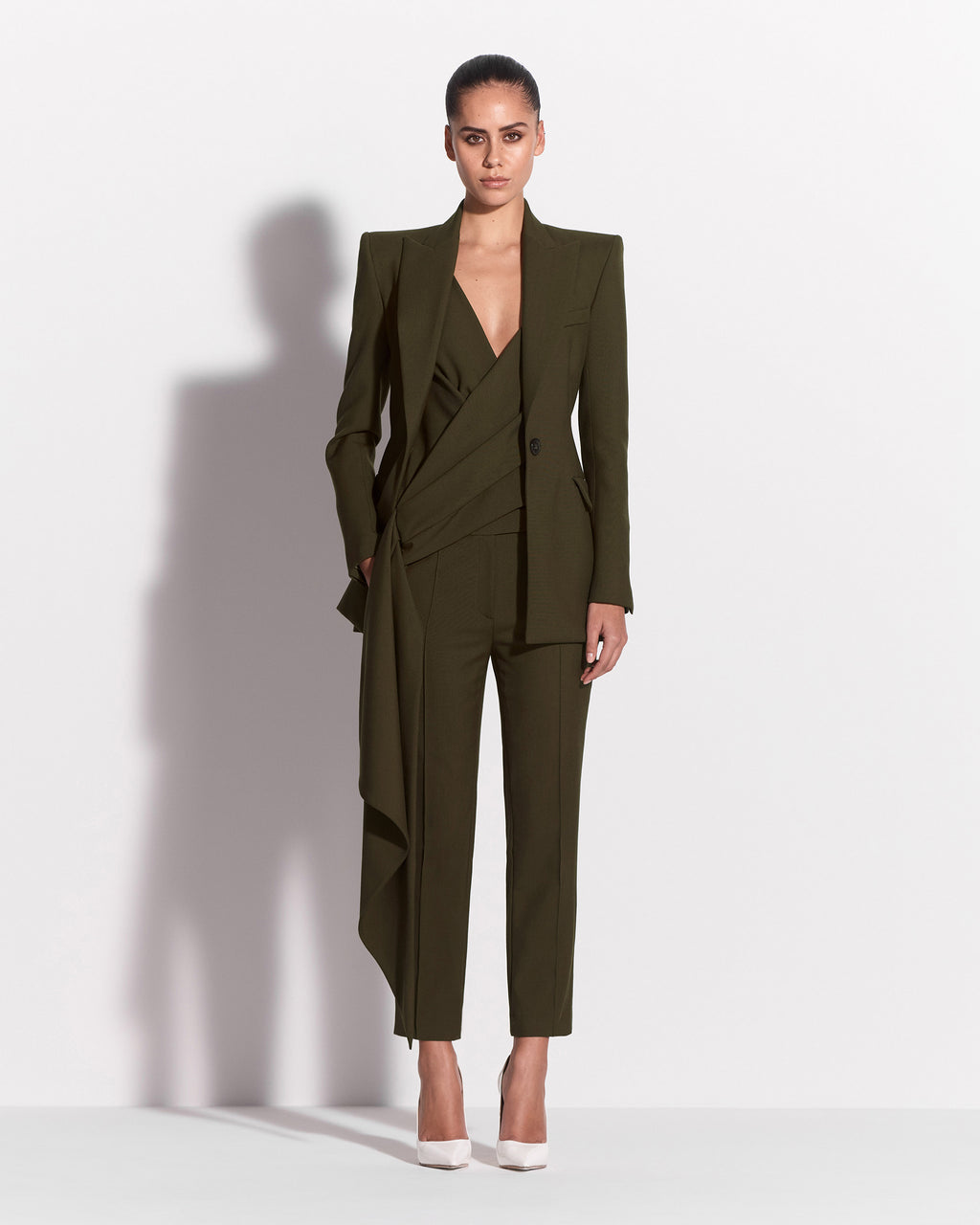 Bikini Wrap Top in Wool Suiting