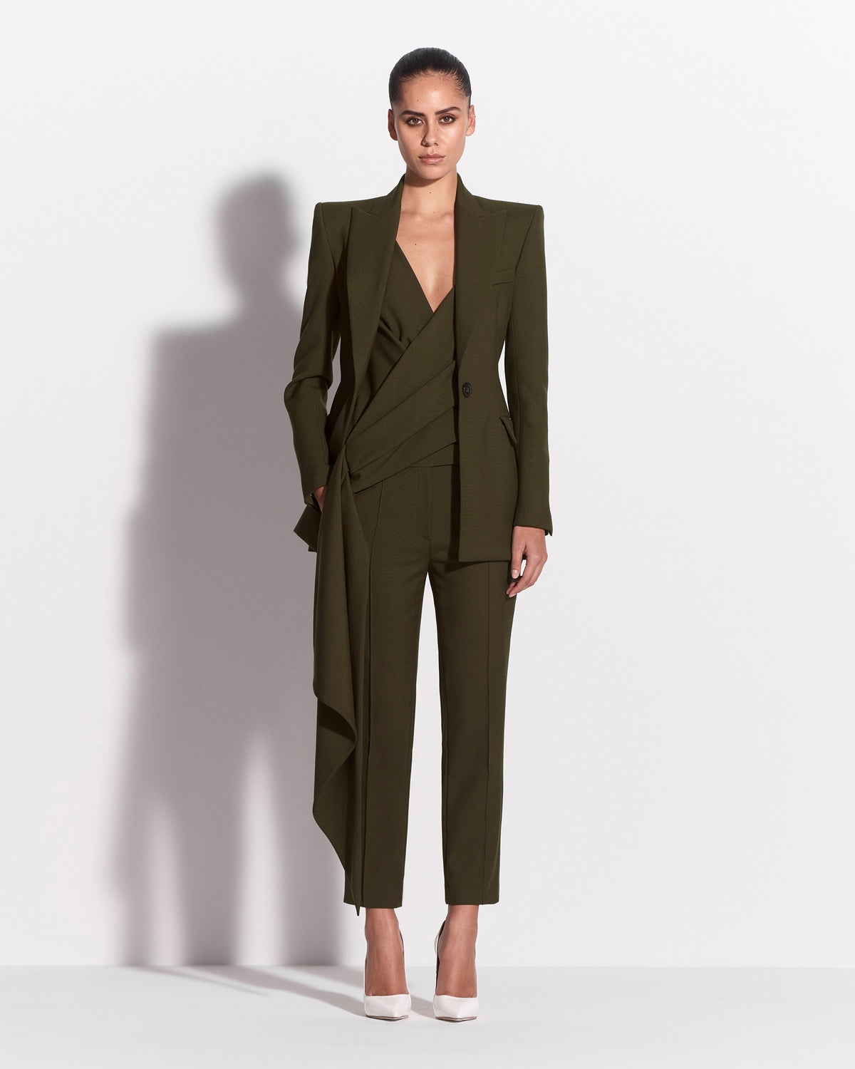 Bikini Wrap Top in Wool Suiting