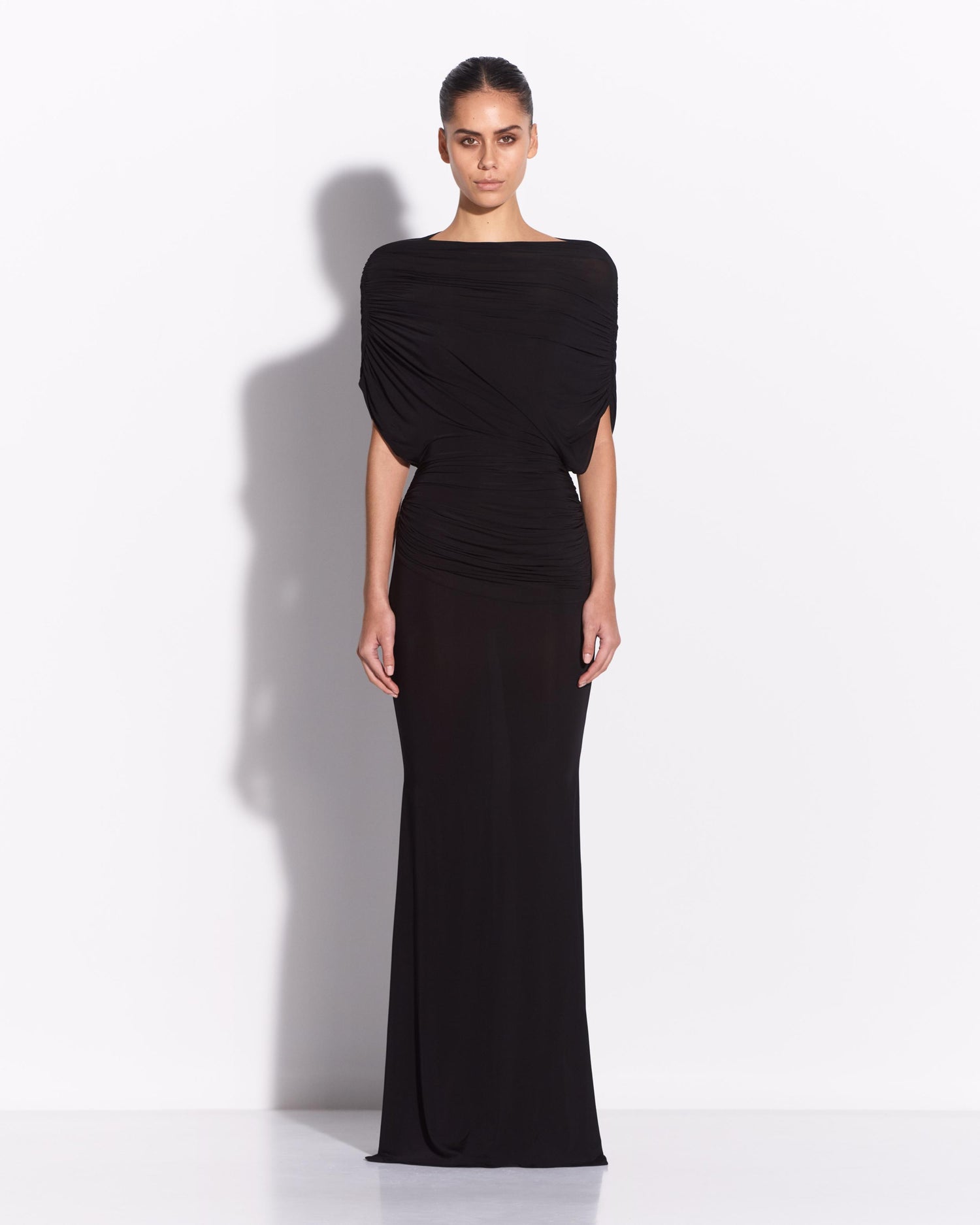 Cape Drape Gown in Jersey
