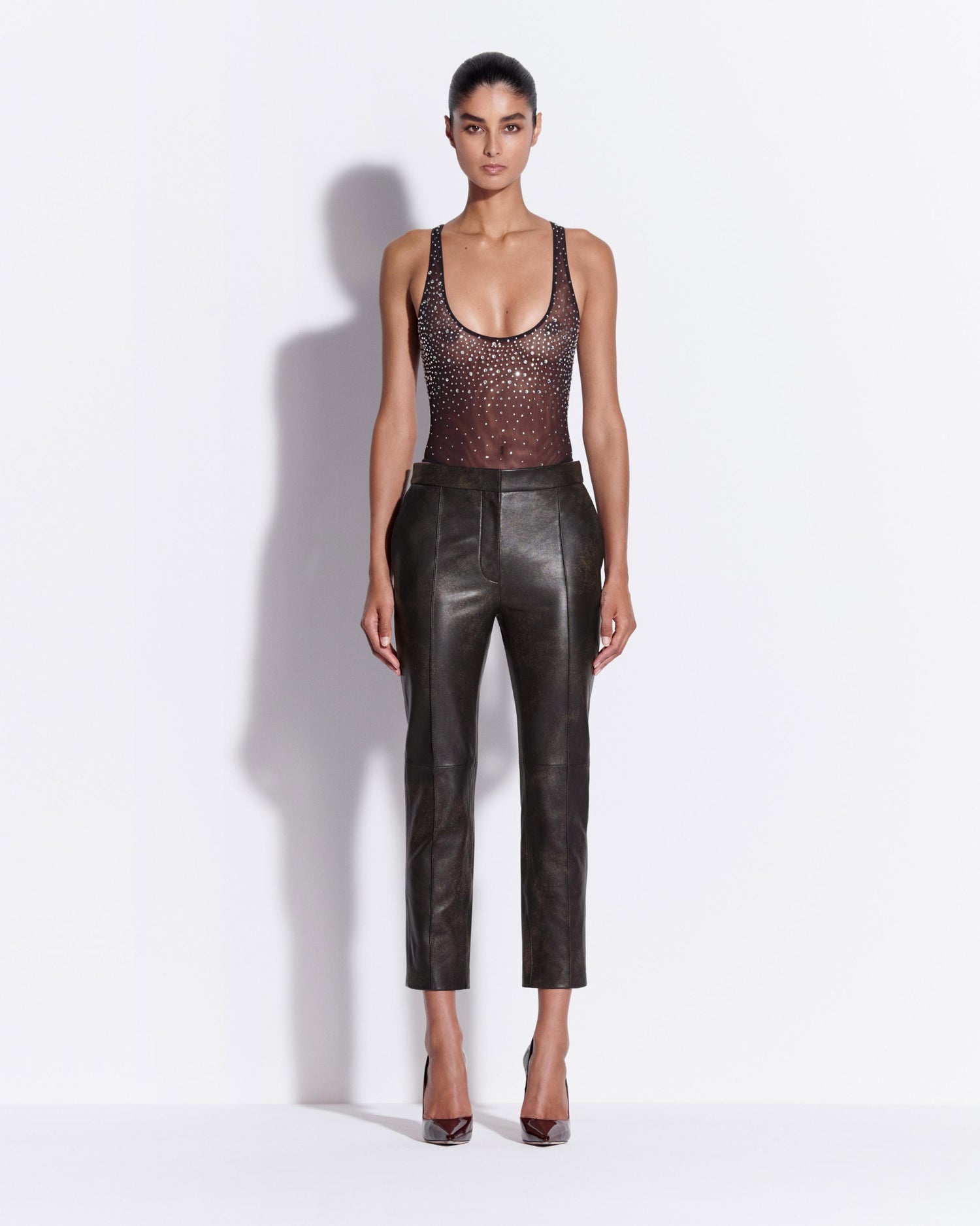 Crop Trouser in Leather