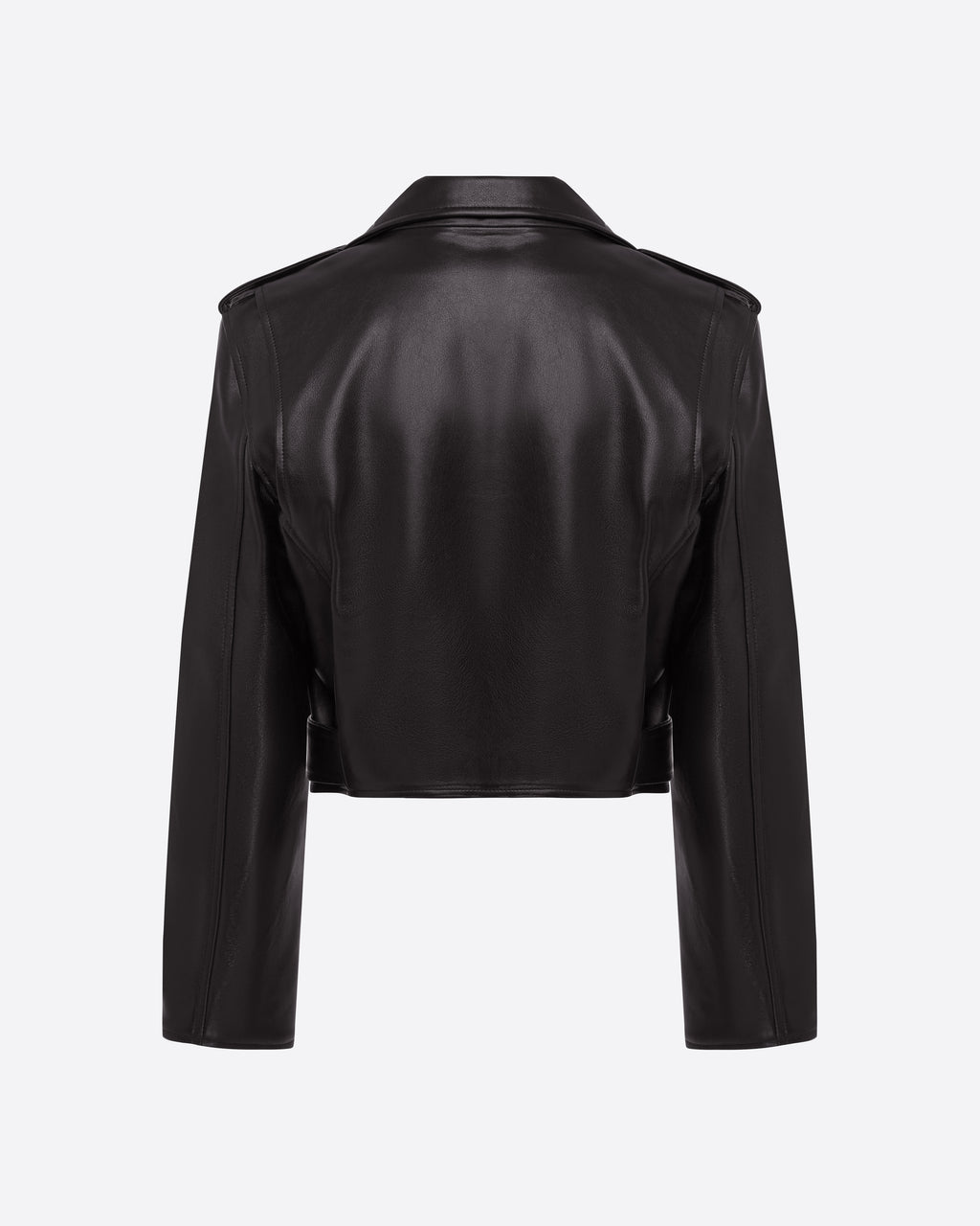 Cropped Biker Jacket in Leather