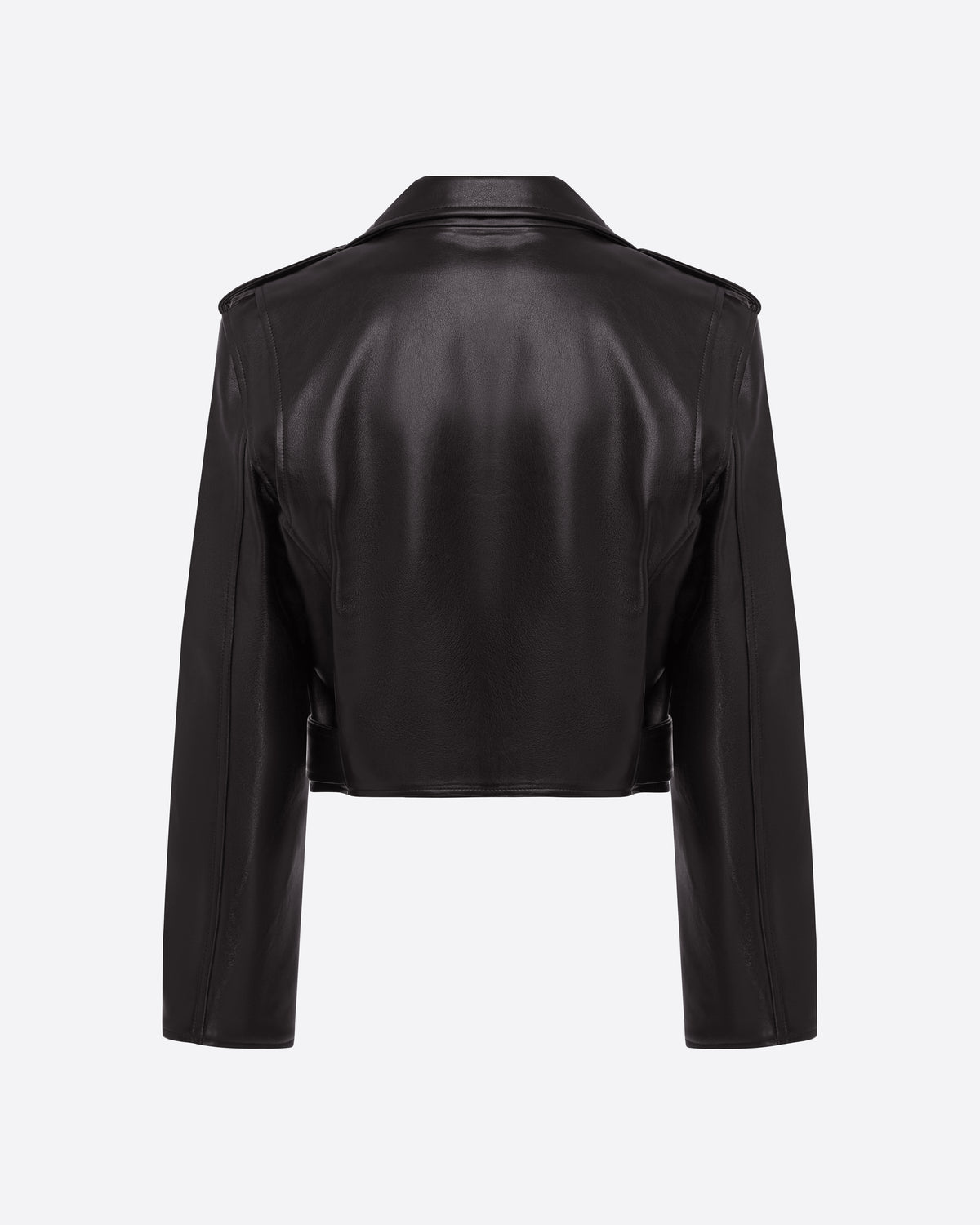 Cropped Biker Jacket in Leather