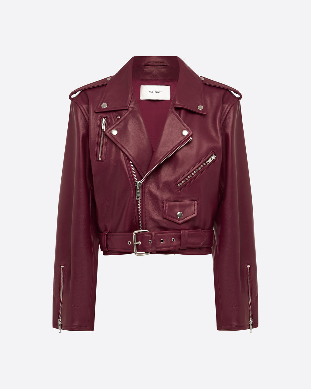 Cropped Biker Jacket in Leather