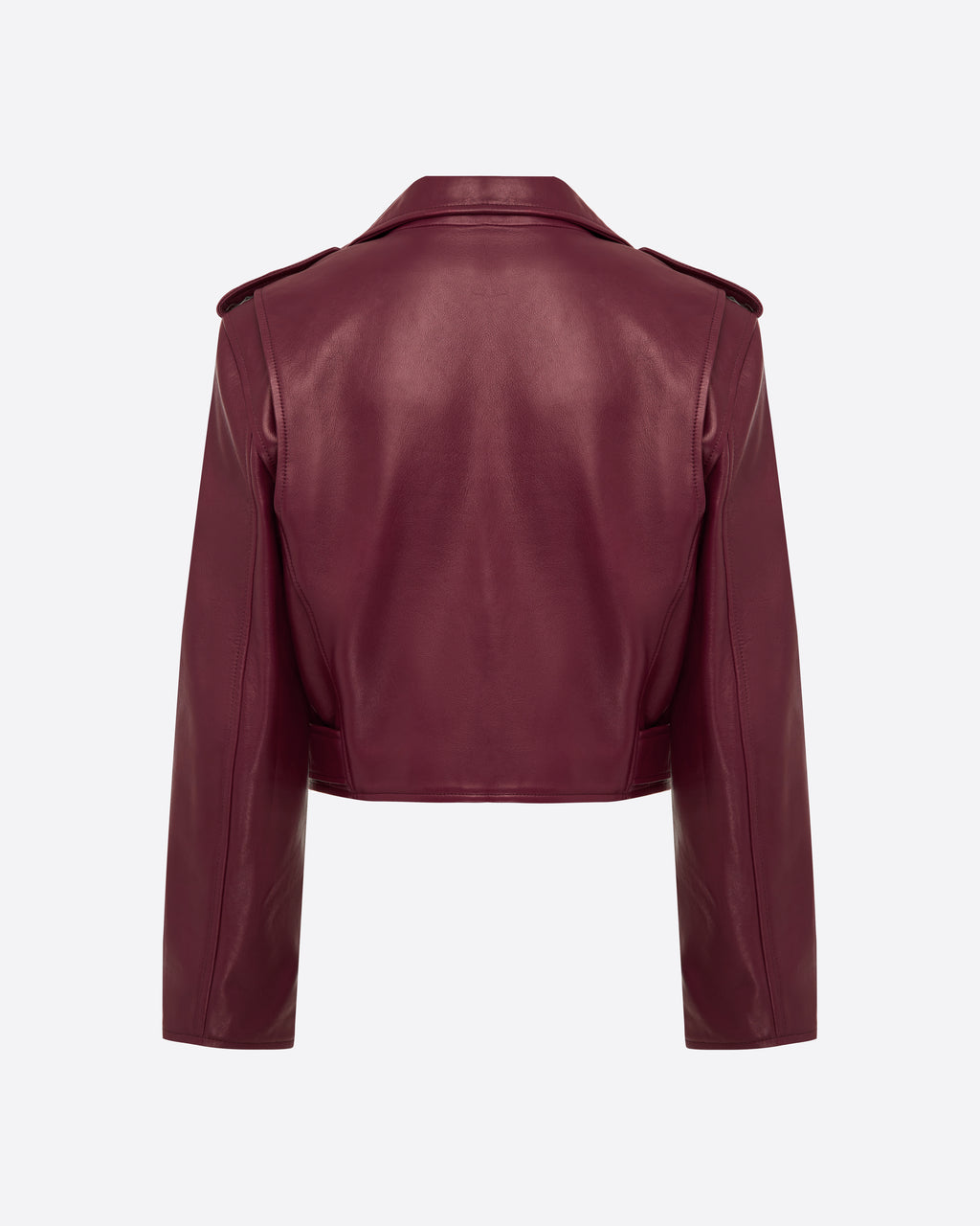 Cropped Biker Jacket in Leather