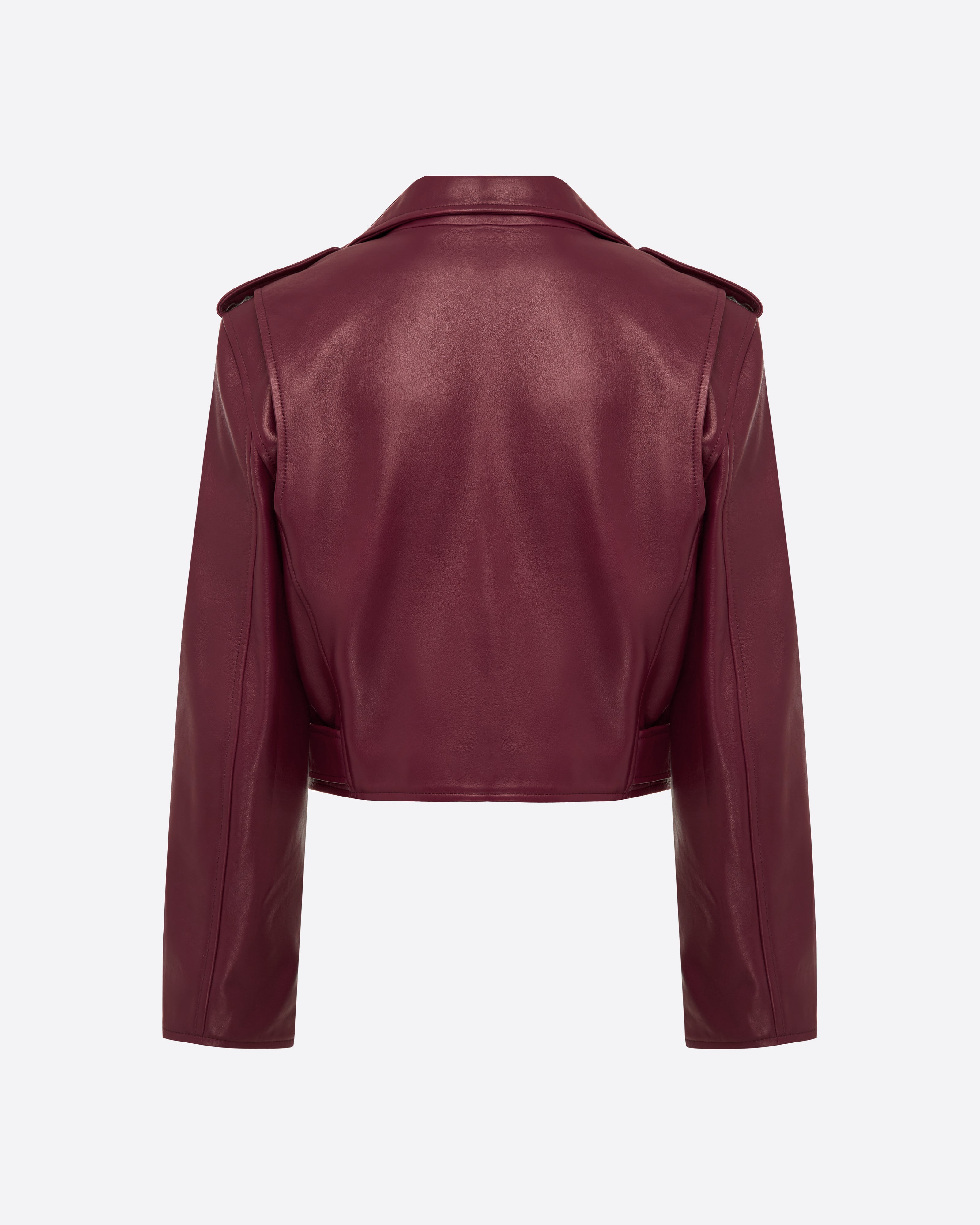 Cropped Biker Jacket in Leather