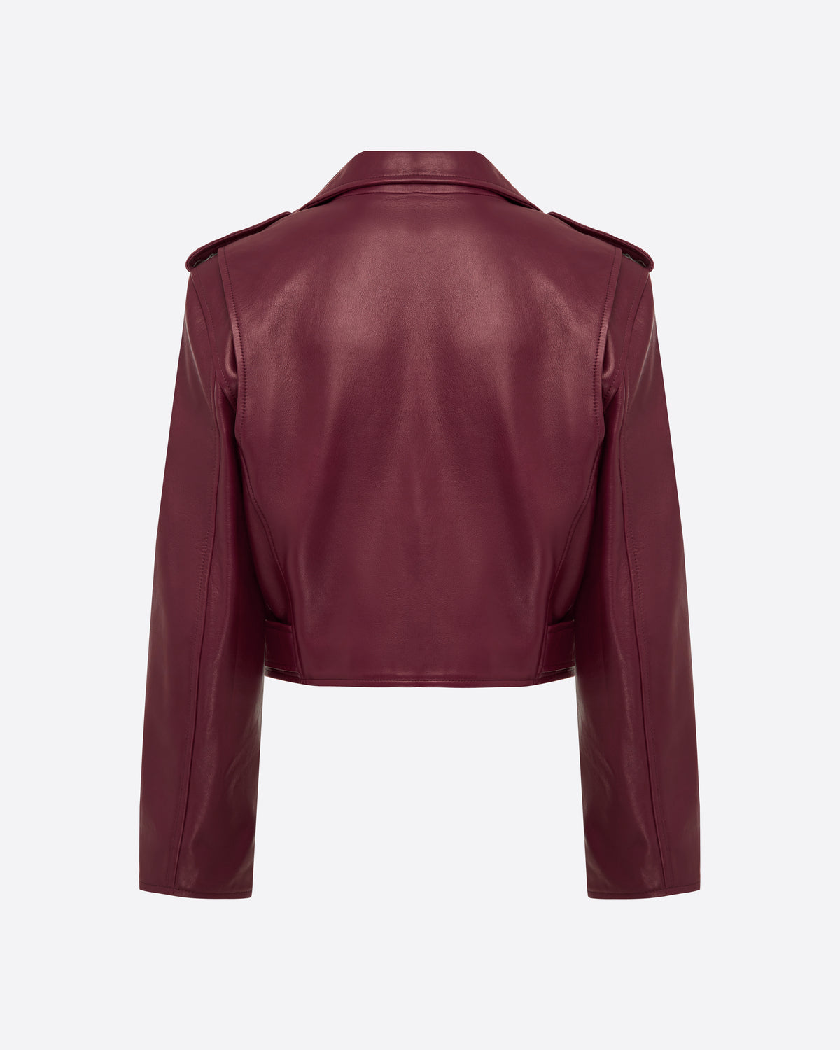 Cropped Biker Jacket in Leather