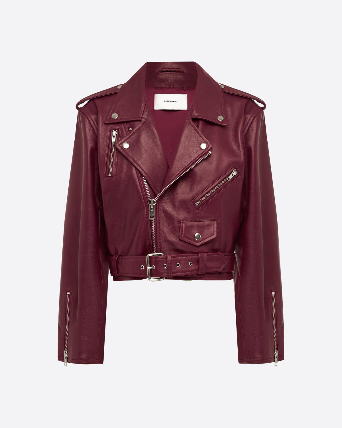 Cropped Biker Jacket in Leather