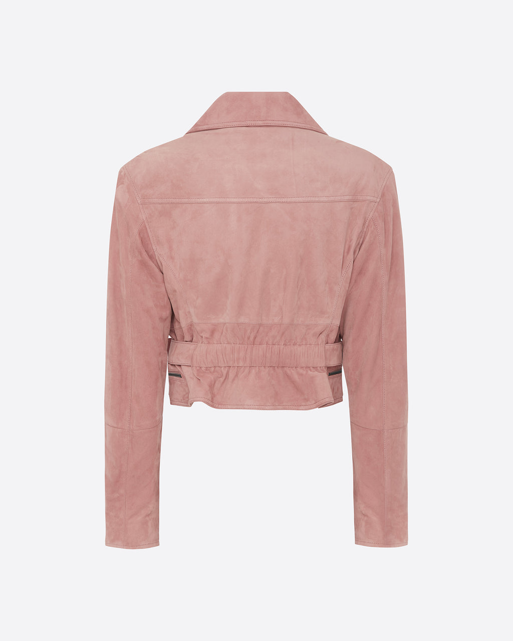 Cropped Biker Jacket in Suede