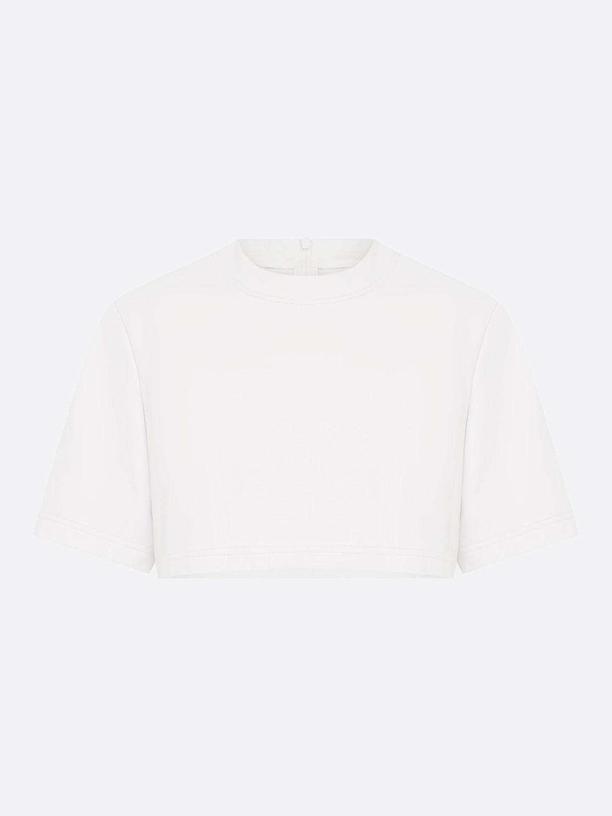 Cropped T-Shirt in Leather