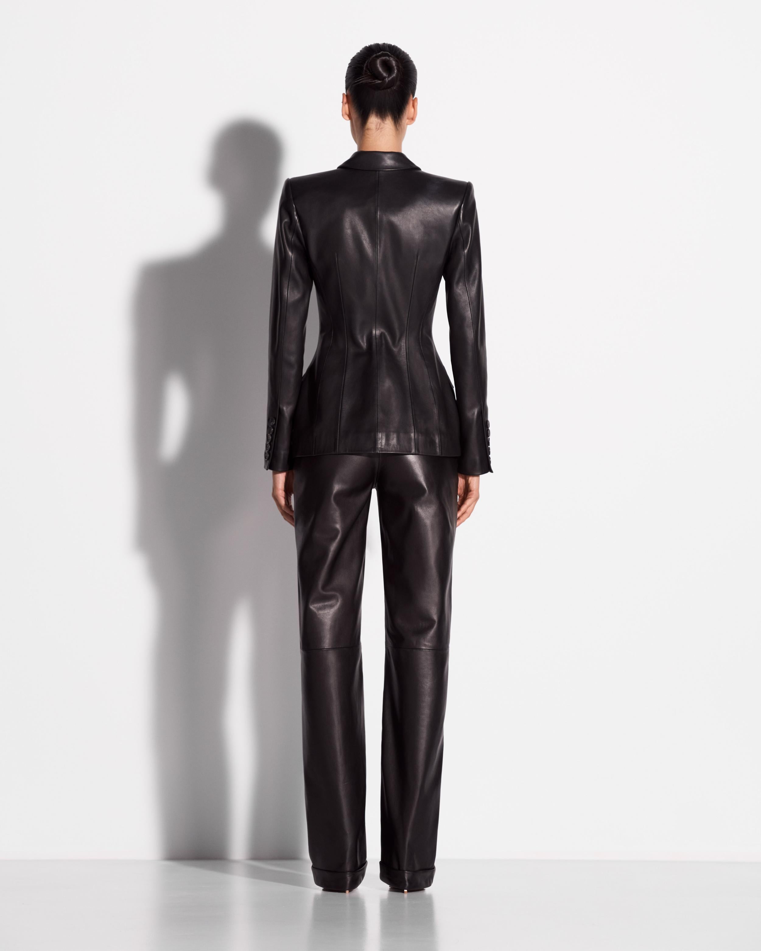 Cuffed Trouser in Leather