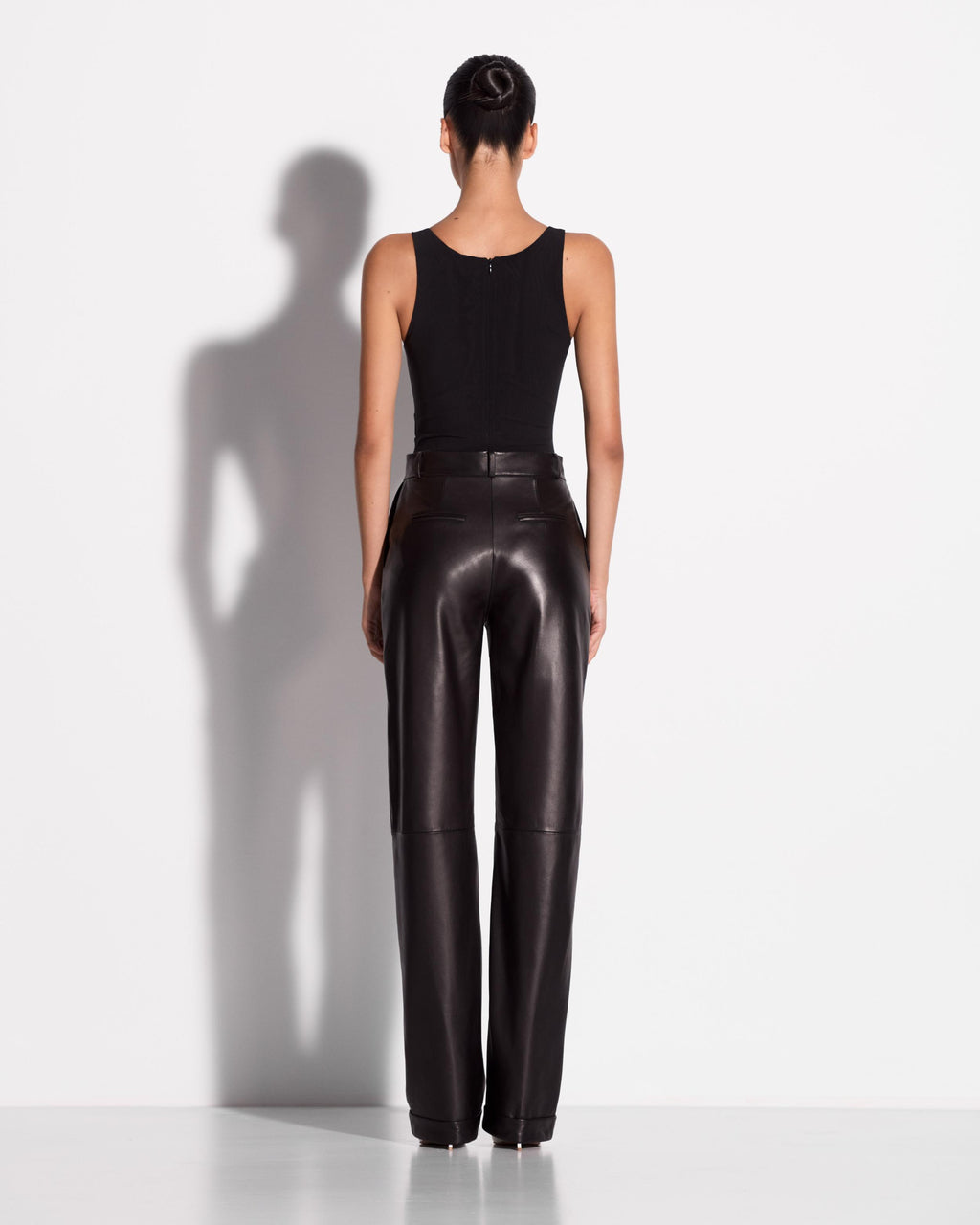 Cuffed Trouser in Leather