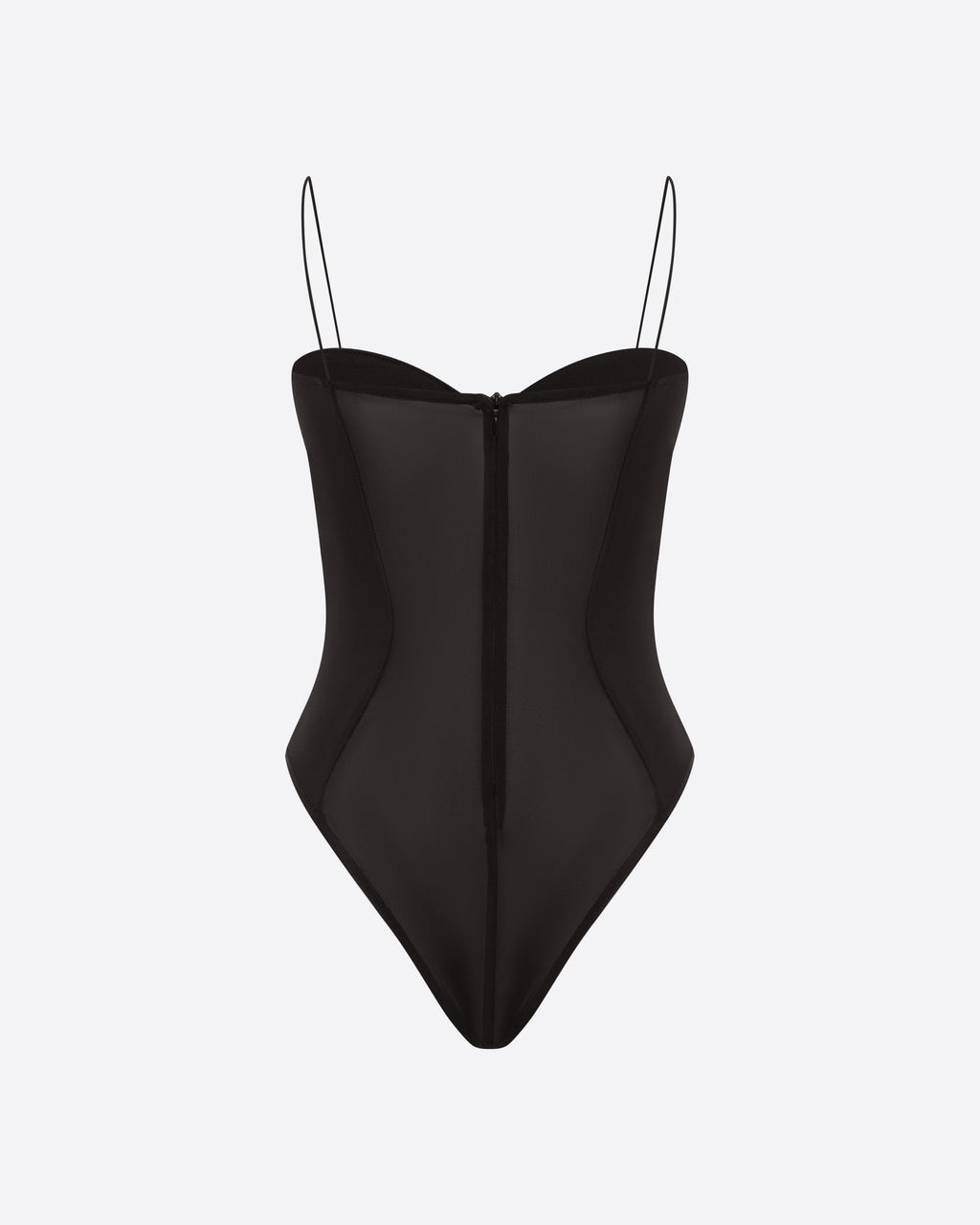 Cupped Bodysuit in Stretch Mesh