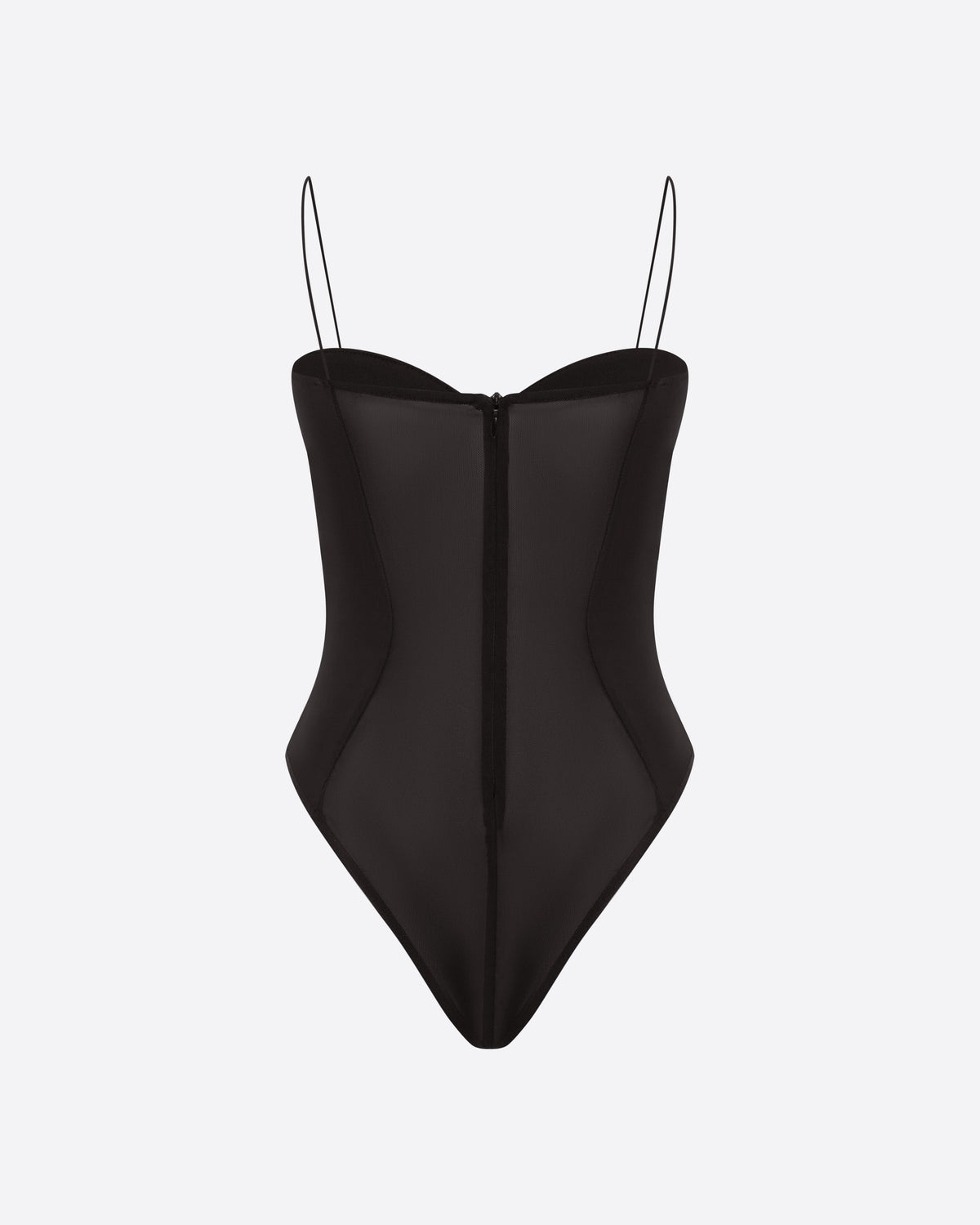 Cupped Bodysuit in Stretch Mesh