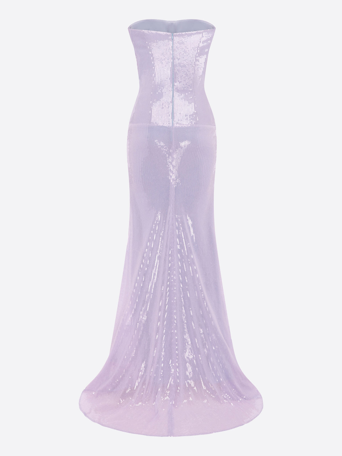 Cupped Strapless Longline Gown in Sequin Mesh
