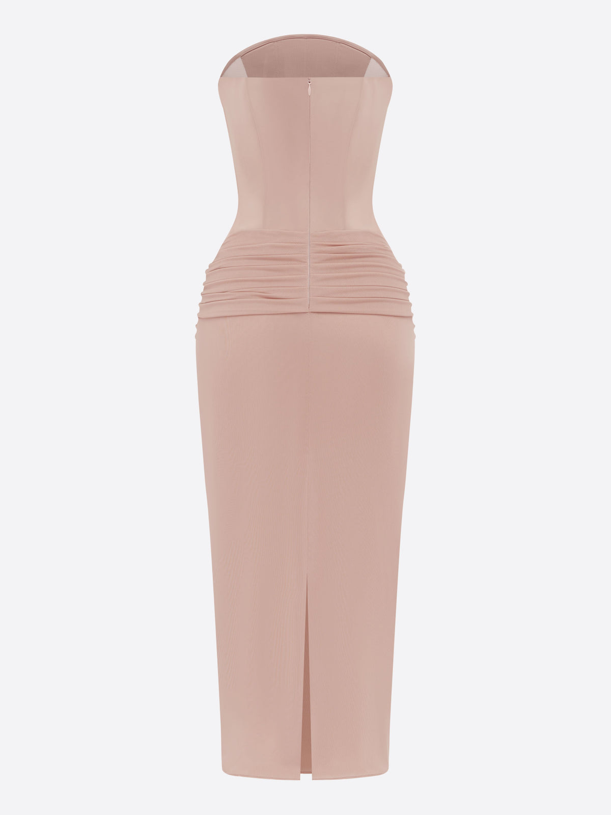 Curved Longline Dress in Stretch Mesh
