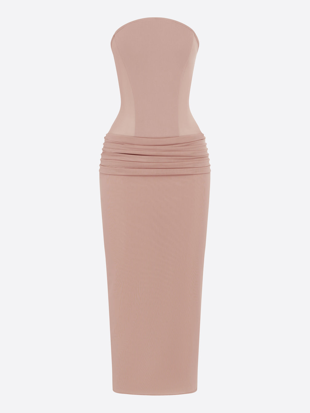 Curved Longline Dress in Stretch Mesh
