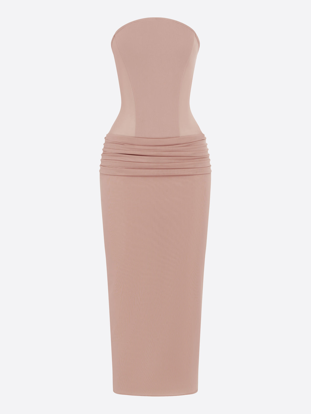 Curved Longline Dress in Stretch Mesh