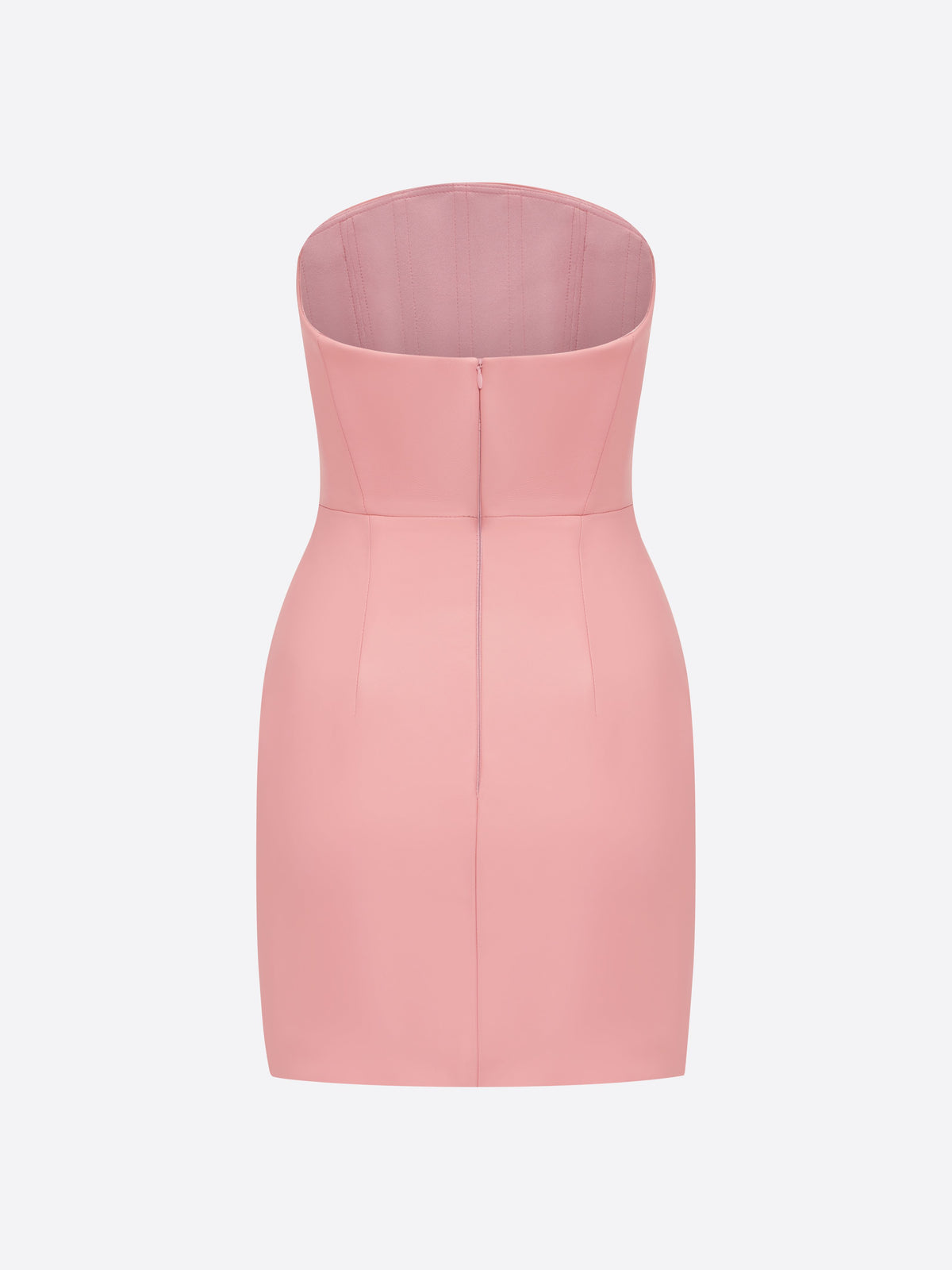 Curved Mini Dress in Leather