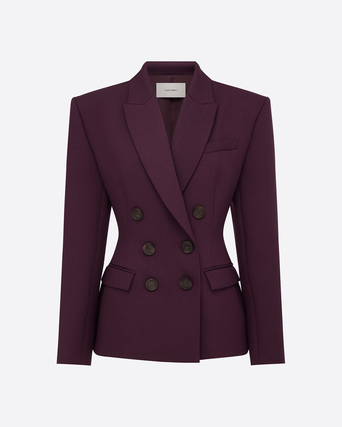 Double Breasted Contour Blazer in Wool Suiting