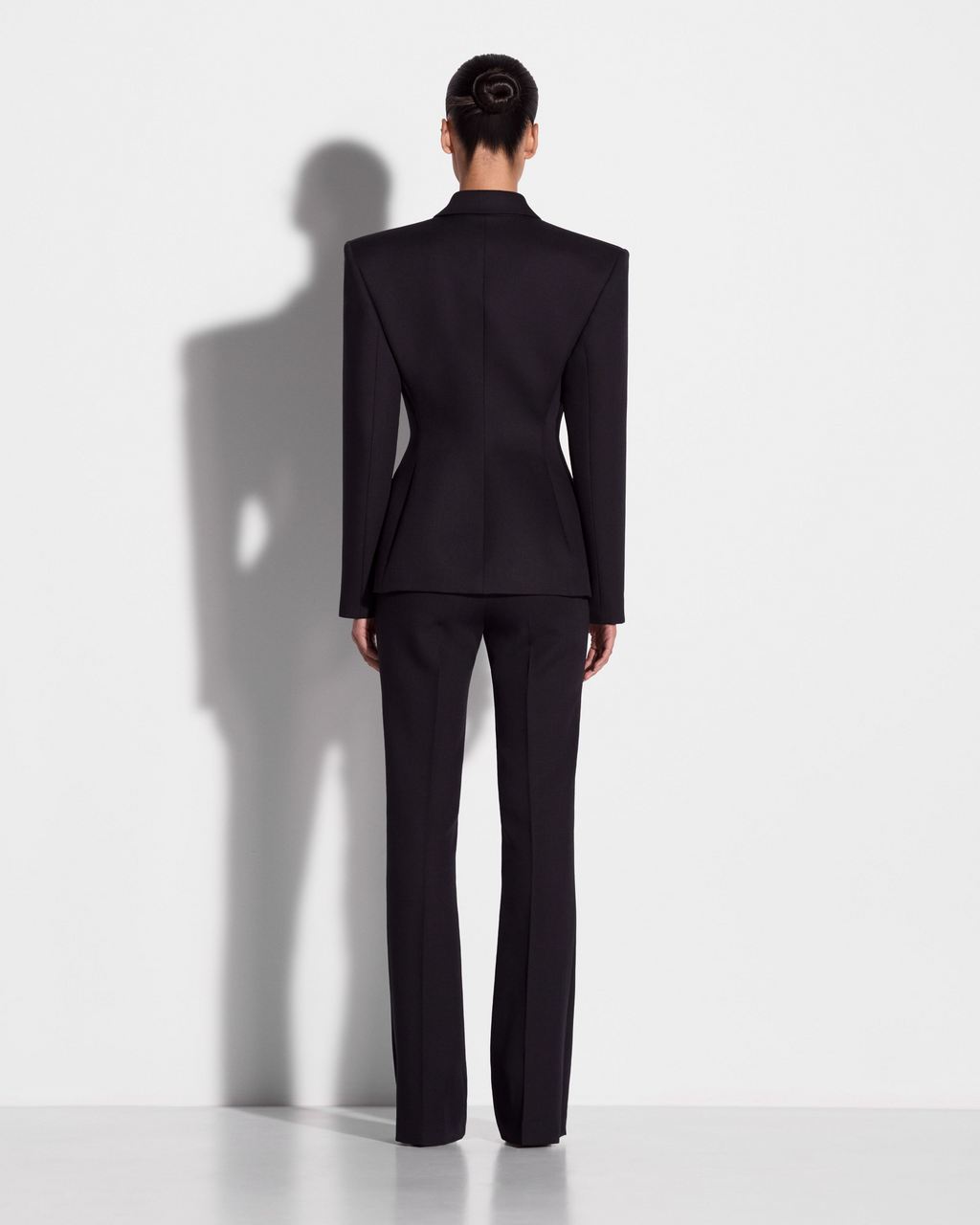Double Breasted Contour Blazer in Wool Suiting