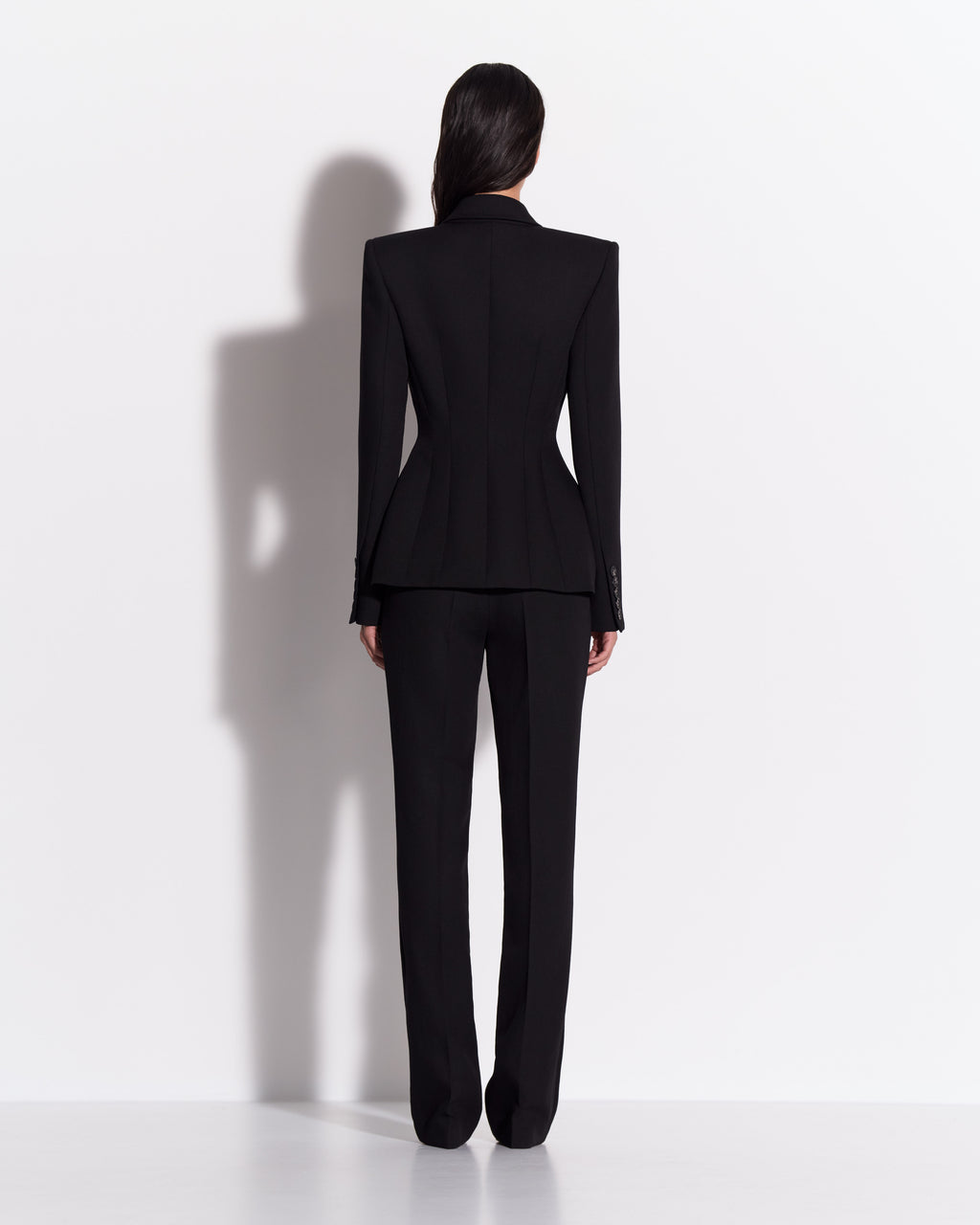 Double Breasted Fitted Blazer in Wool Suiting